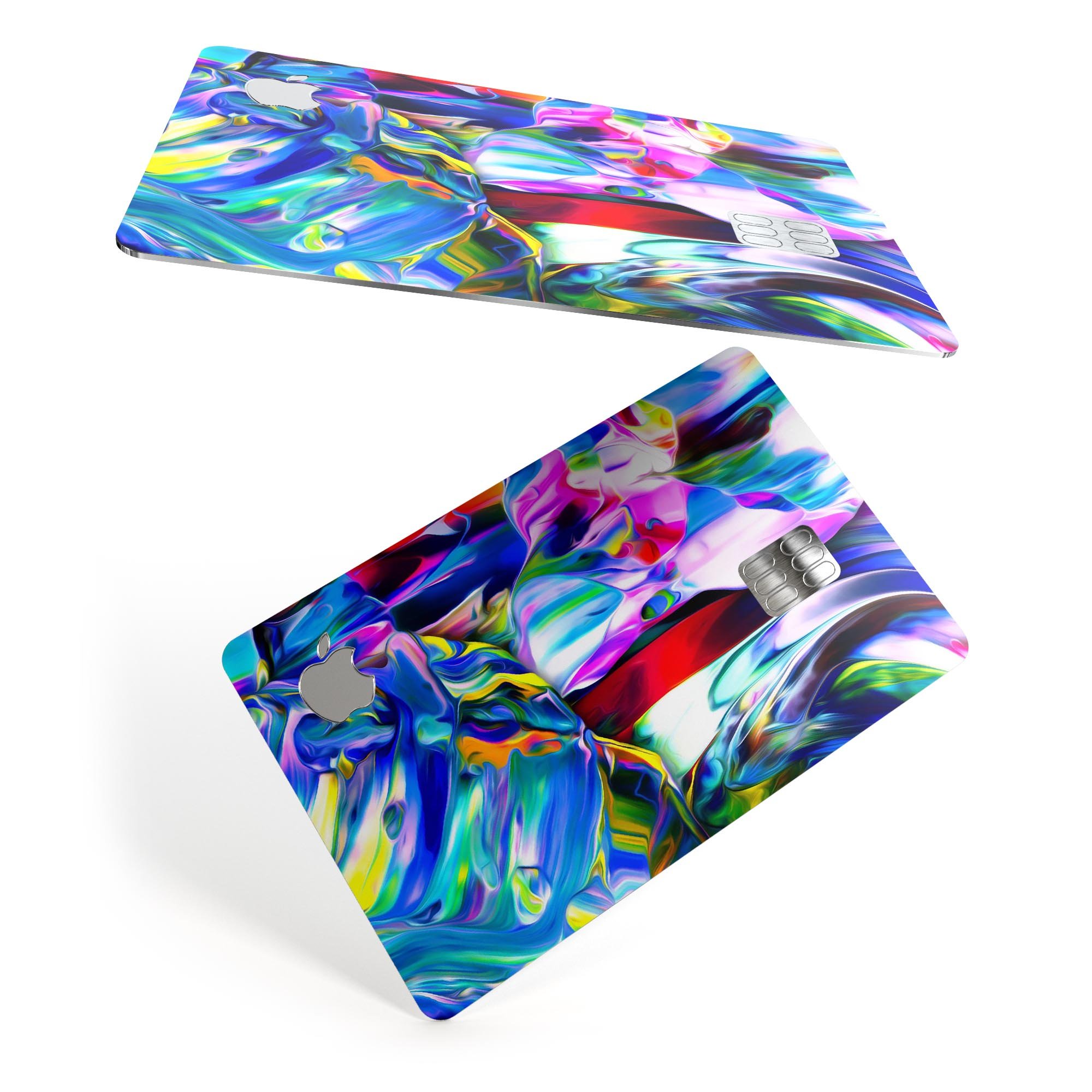 Blurred Abstract Flow V21 skin decal for Apple Card, showcasing a vibrant abstract design with a premium finish.