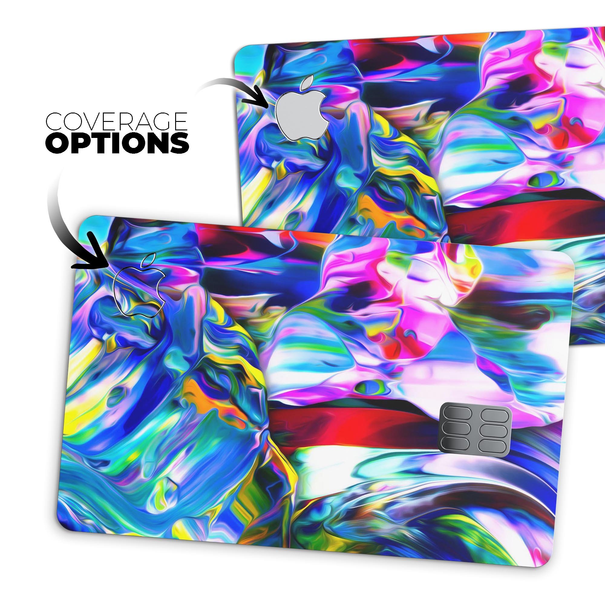 Blurred Abstract Flow V21 skin decal for Apple Card, showcasing a vibrant abstract design with a premium finish.