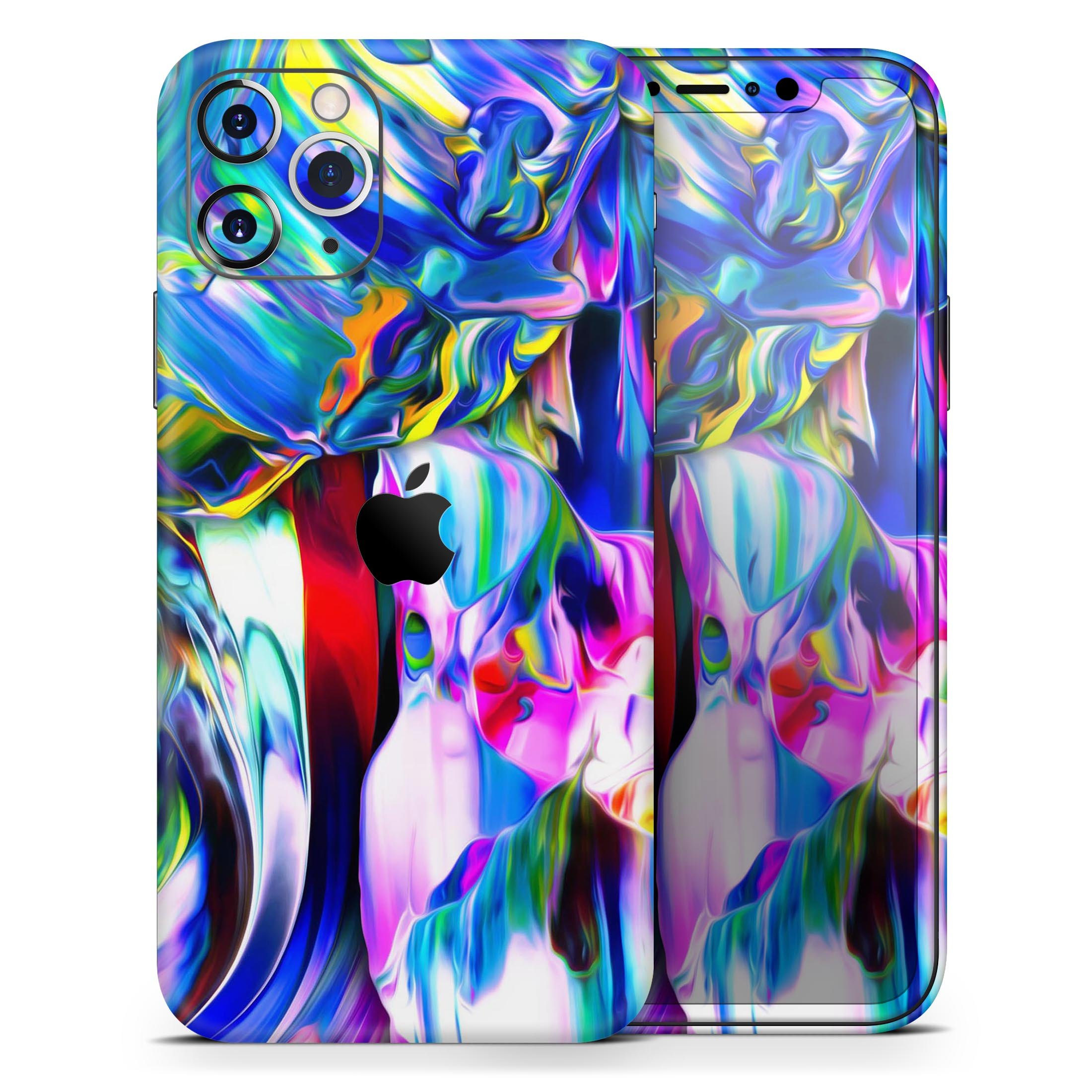 Blurred Abstract Flow V21 skin for Apple iPhone, showcasing vibrant colors and sleek design.