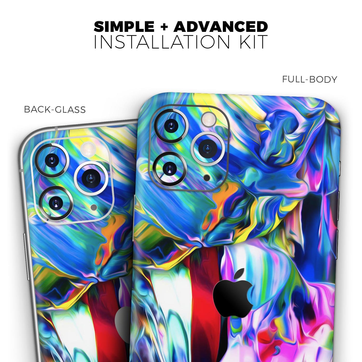 Blurred Abstract Flow V21 skin for Apple iPhone, showcasing vibrant colors and sleek design.