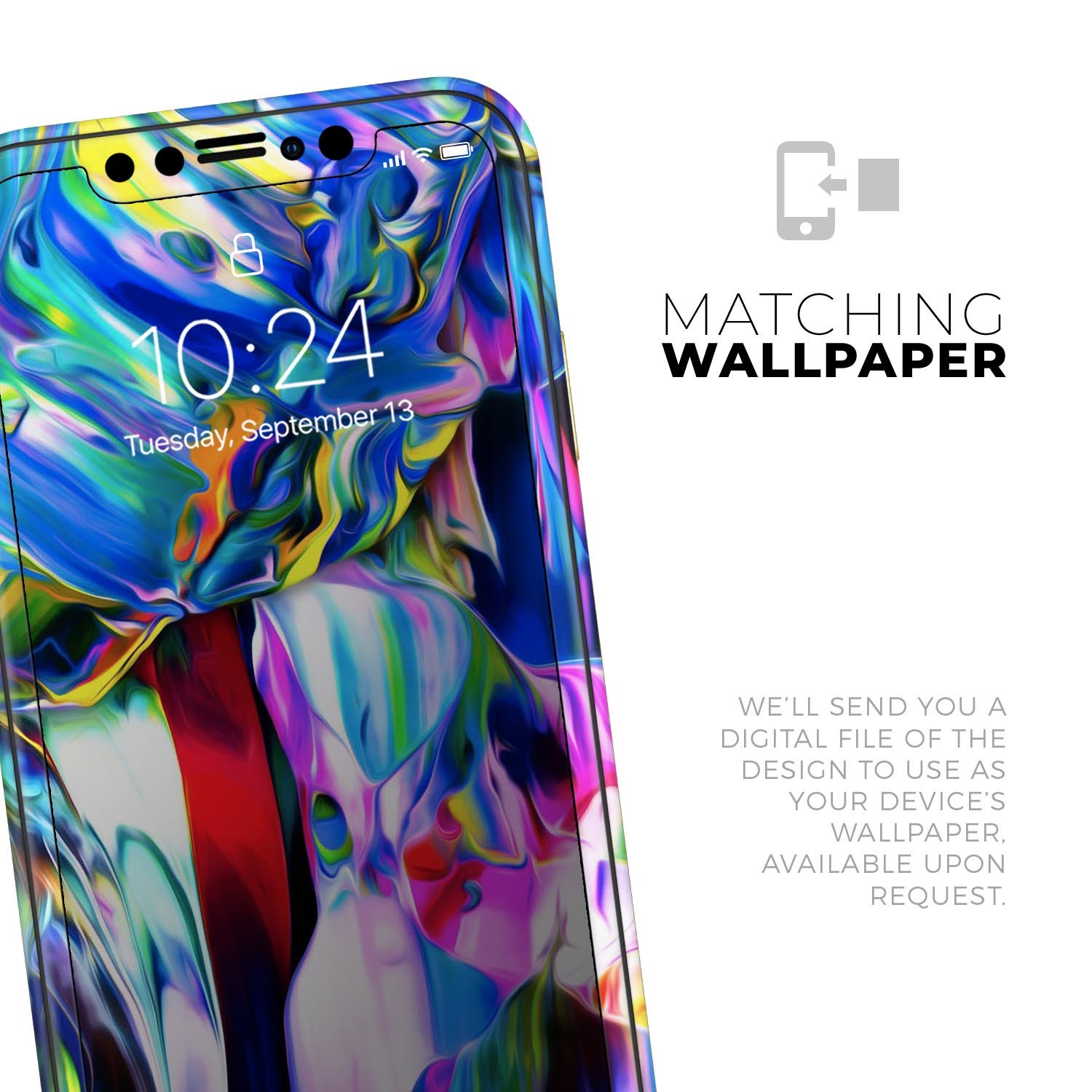 Blurred Abstract Flow V21 skin for Apple iPhone, showcasing vibrant colors and sleek design.