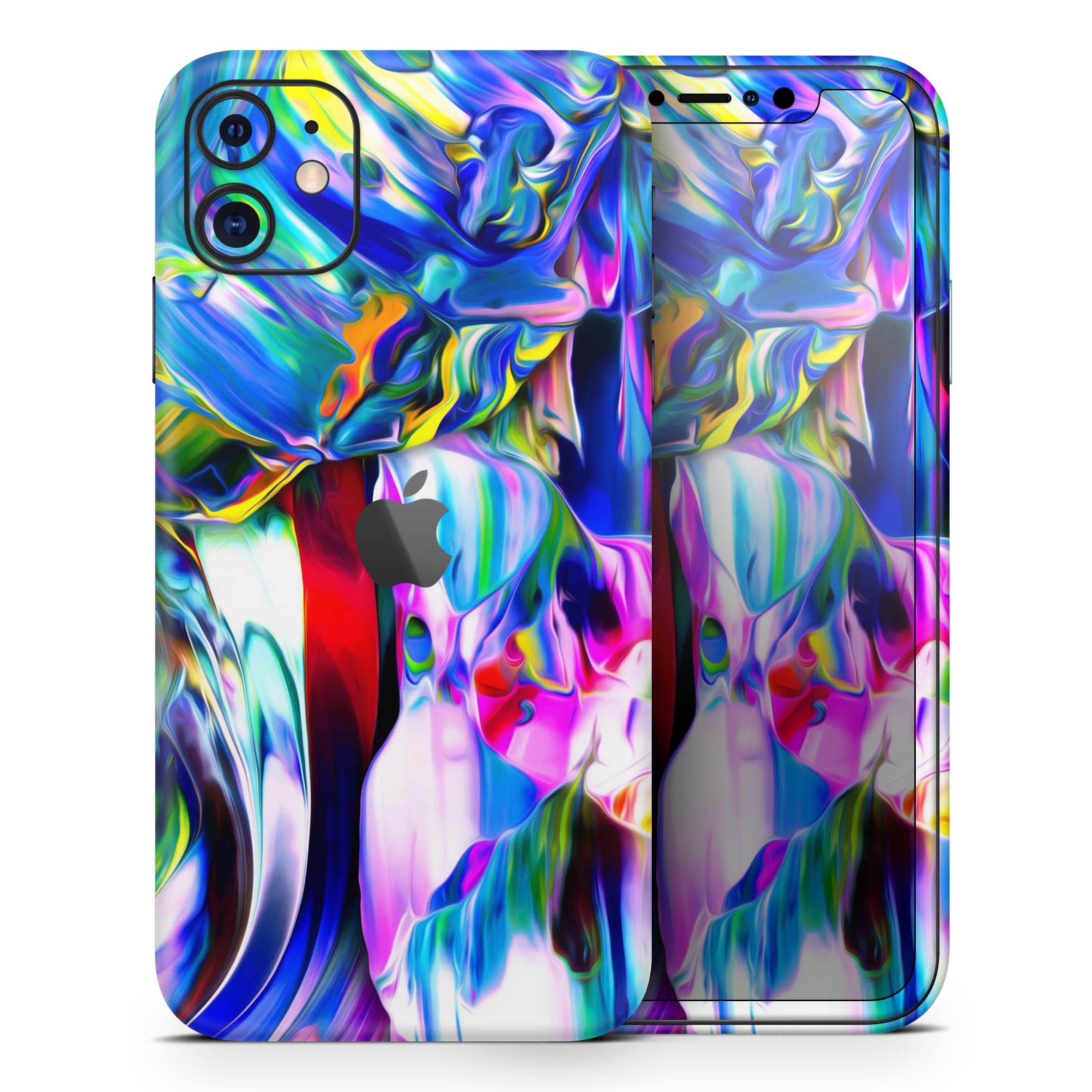 Blurred Abstract Flow V21 skin for Apple iPhone, showcasing vibrant colors and sleek design.