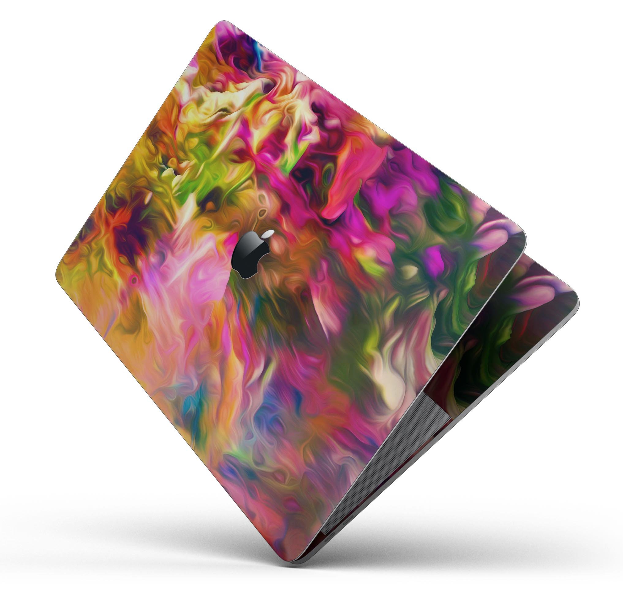 Blurred Abstract Flow V23 skin decal wrap kit for Apple MacBook, showcasing vibrant colors and a sleek design.