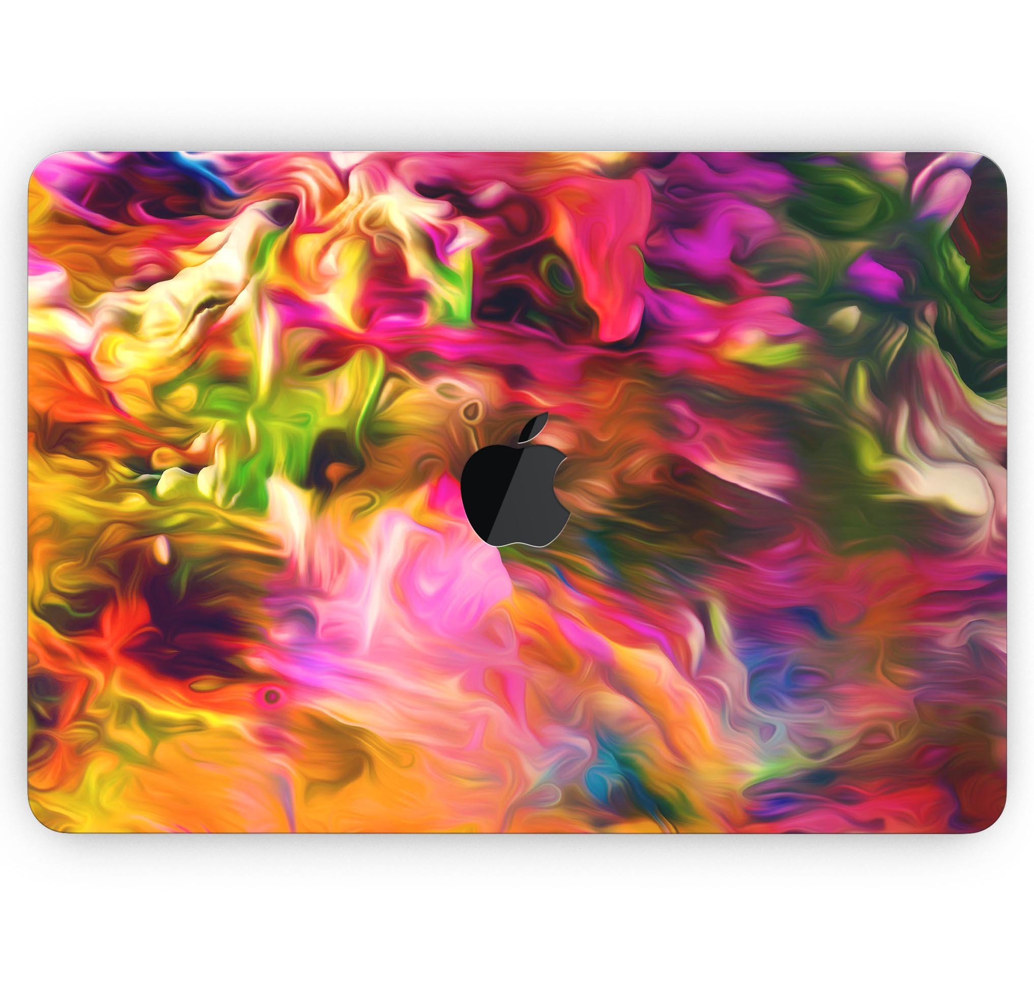 Blurred Abstract Flow V23 skin decal wrap kit for Apple MacBook, showcasing vibrant colors and a sleek design.