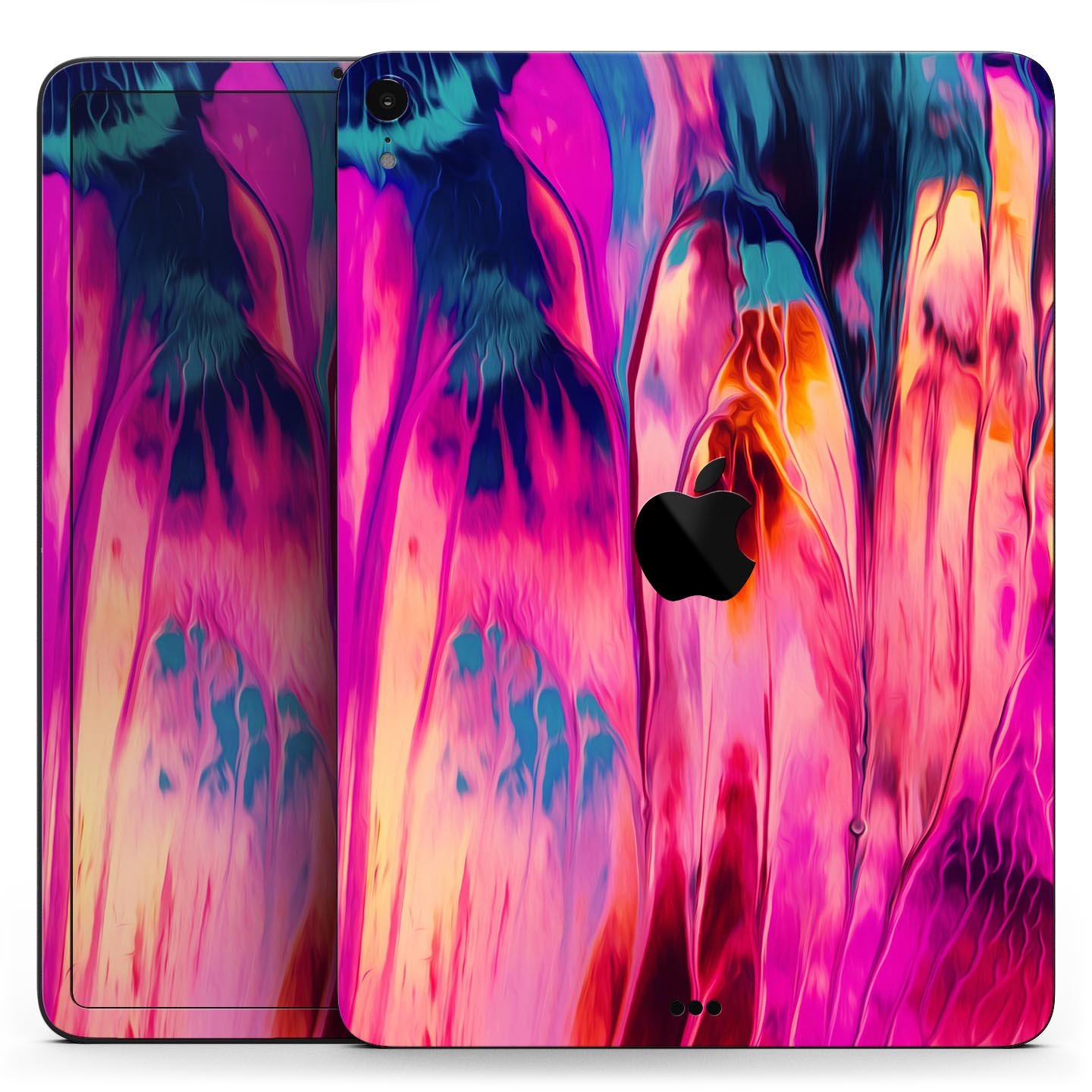 Blurred Abstract Flow V24 full body skin decal for Apple iPad, showcasing a vibrant abstract design with premium 3M material.