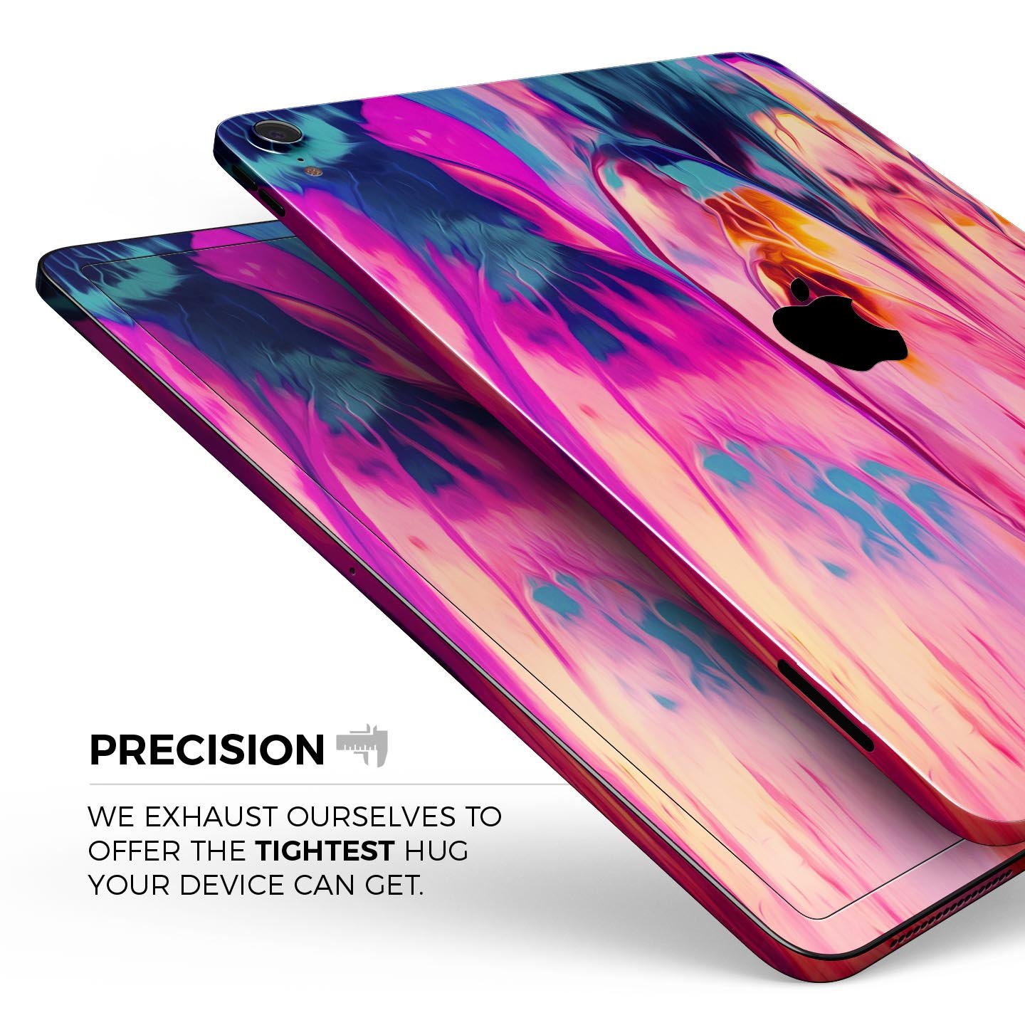 Blurred Abstract Flow V24 full body skin decal for Apple iPad, showcasing a vibrant abstract design with premium 3M material.