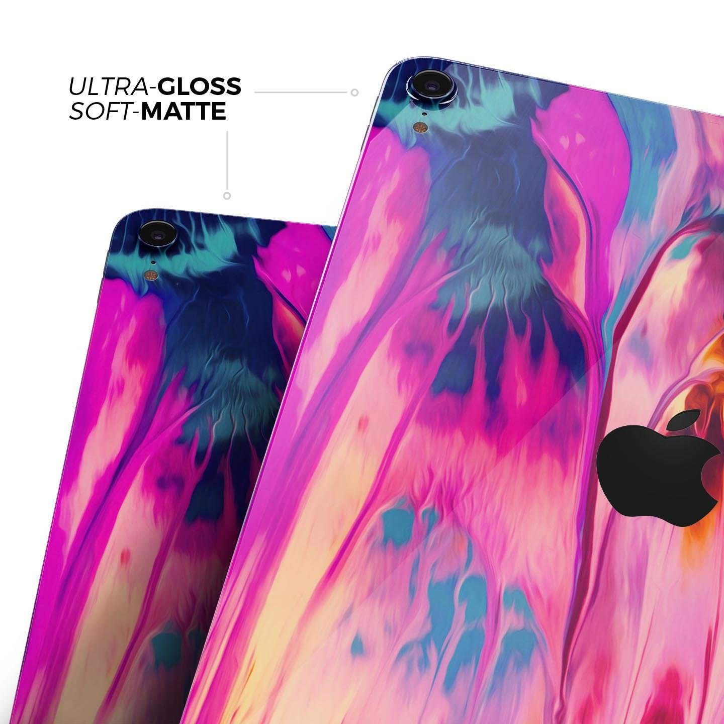 Blurred Abstract Flow V24 full body skin decal for Apple iPad, showcasing a vibrant abstract design with premium 3M material.