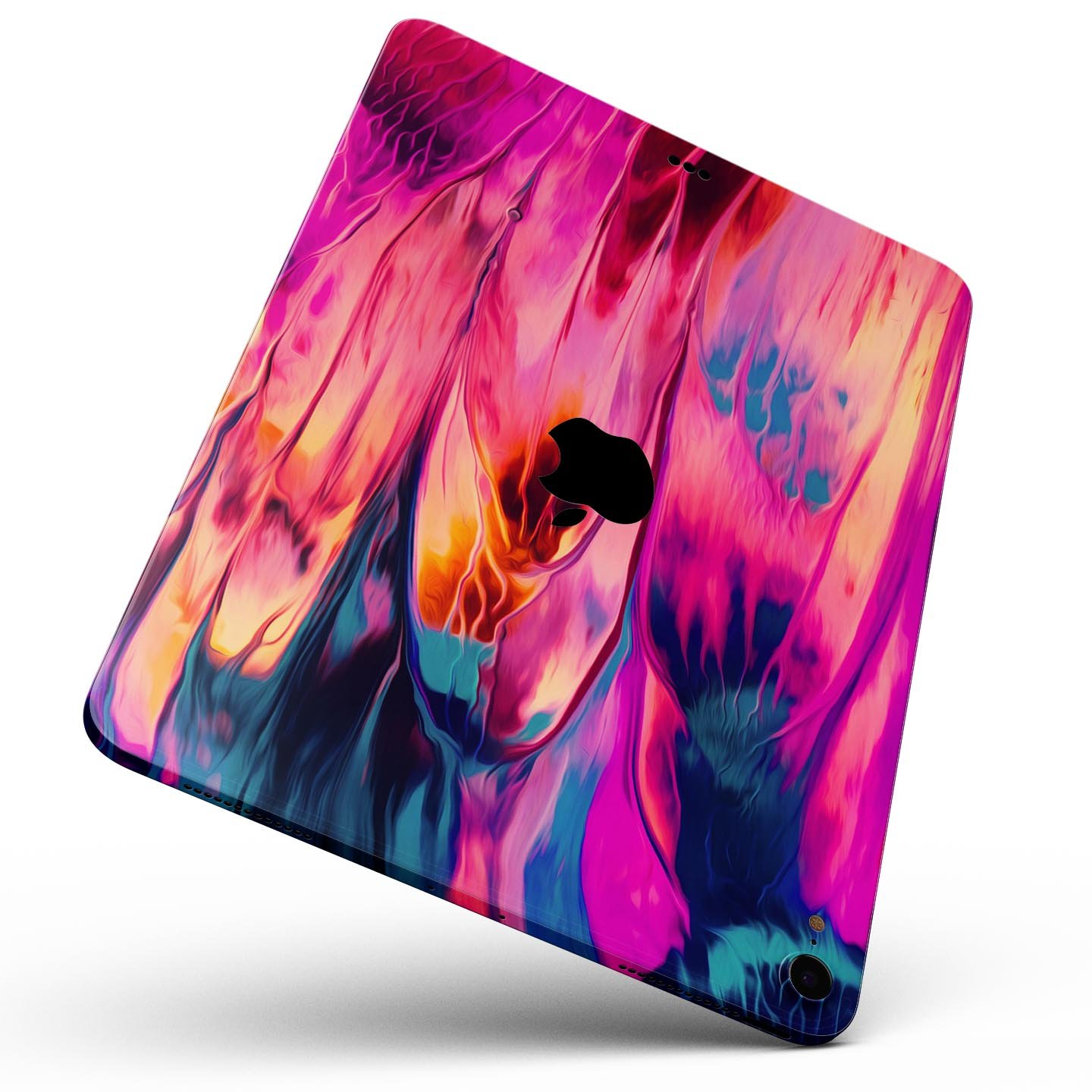 Blurred Abstract Flow V24 full body skin decal for Apple iPad, showcasing a vibrant abstract design with premium 3M material.