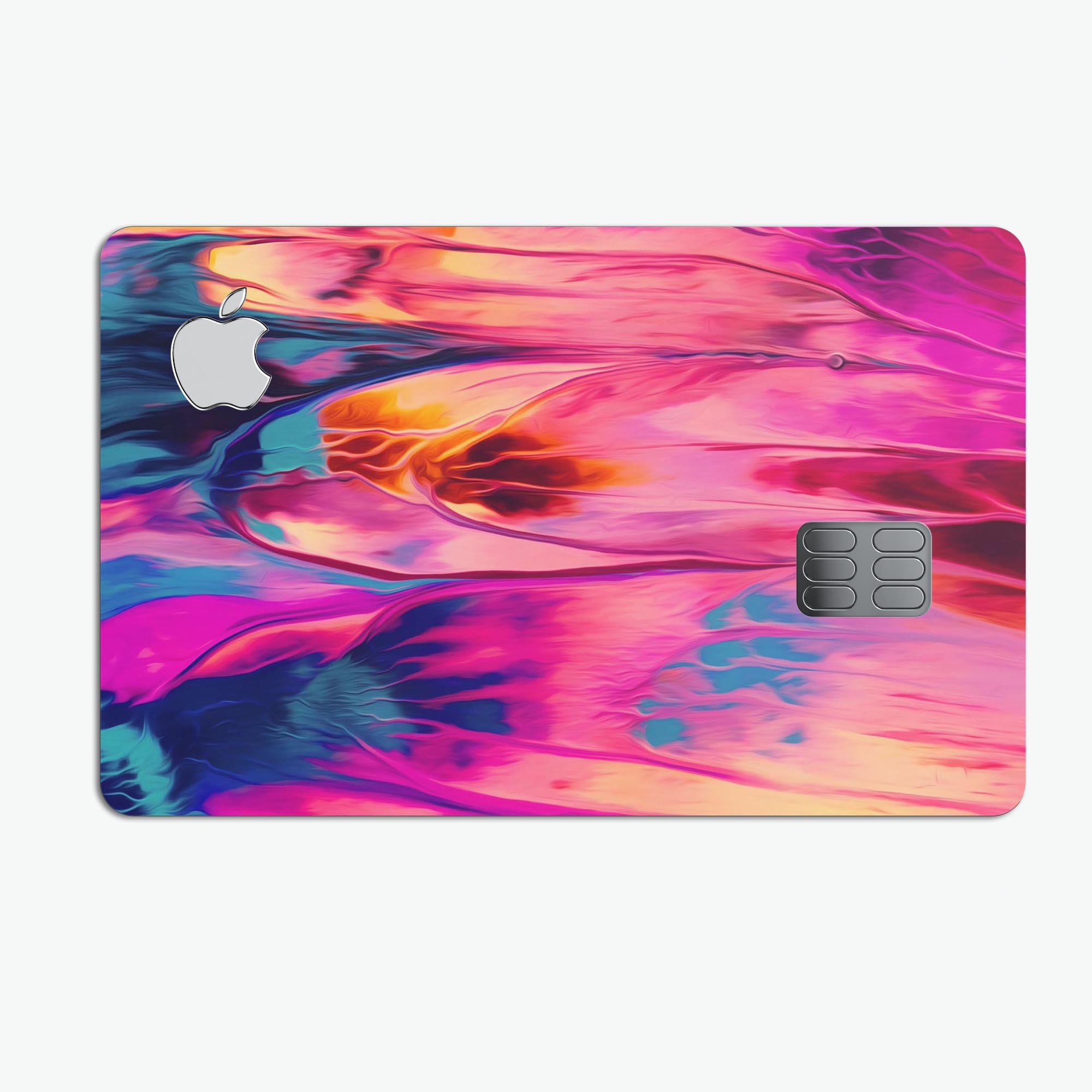 Blurred Abstract Flow V24 decal skin for Apple Card, showcasing a vibrant abstract design with premium vinyl finish.