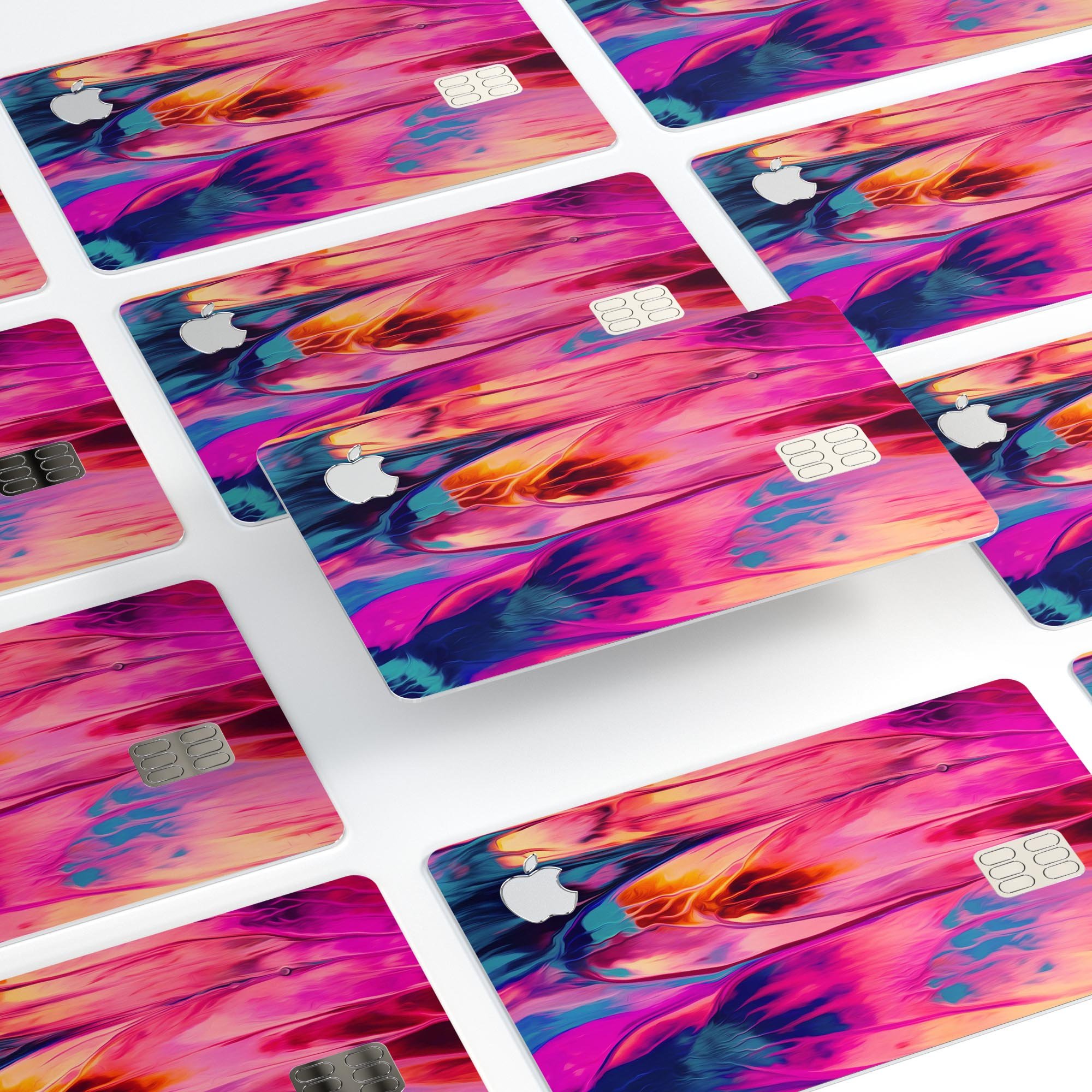 Blurred Abstract Flow V24 decal skin for Apple Card, showcasing a vibrant abstract design with premium vinyl finish.