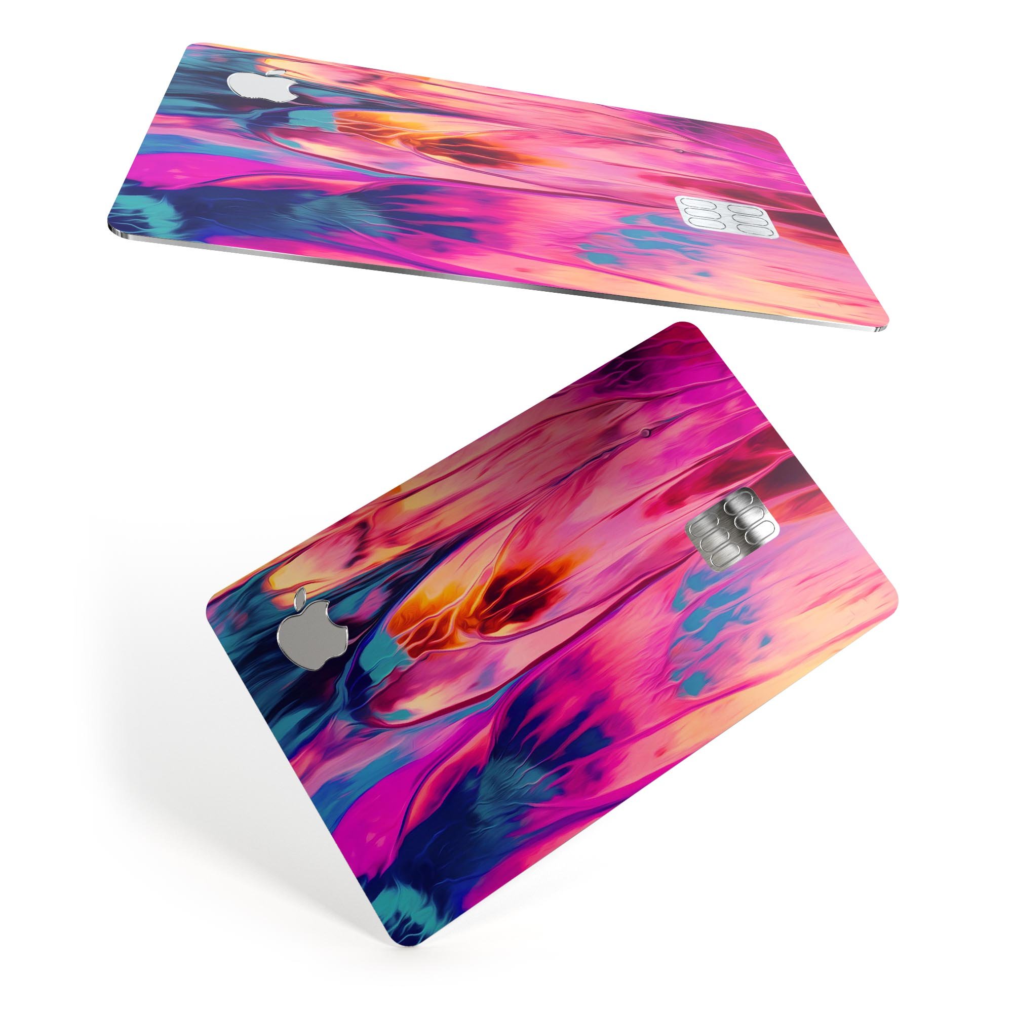 Blurred Abstract Flow V24 decal skin for Apple Card, showcasing a vibrant abstract design with premium vinyl finish.