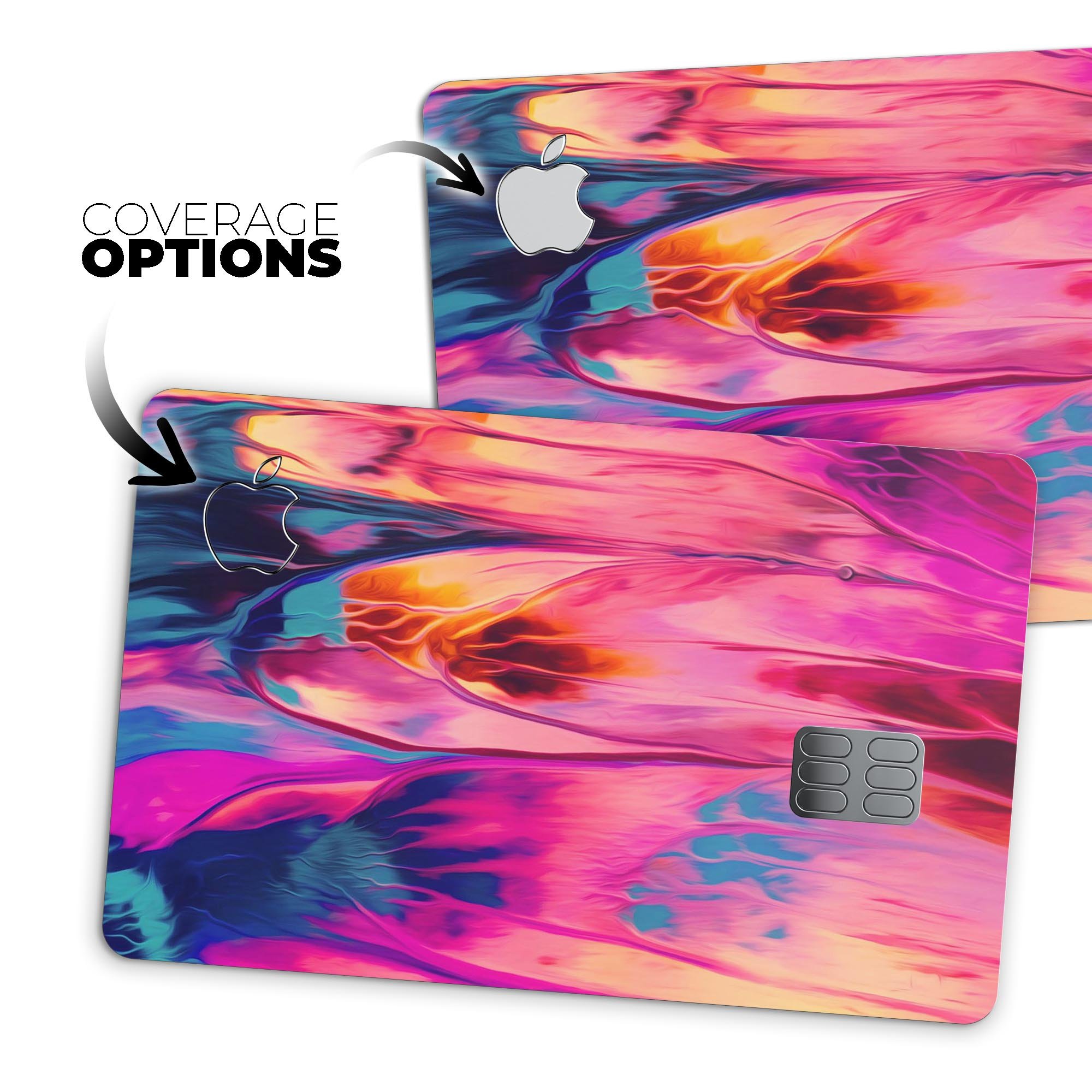 Blurred Abstract Flow V24 decal skin for Apple Card, showcasing a vibrant abstract design with premium vinyl finish.