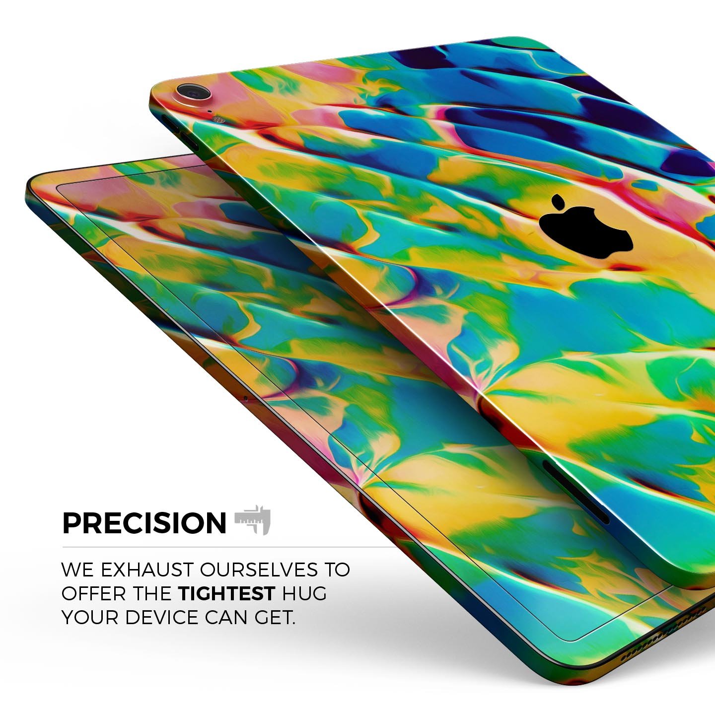 Blurred Abstract Flow V25 skin decal for Apple iPad, showcasing vibrant abstract design and premium 3M material.