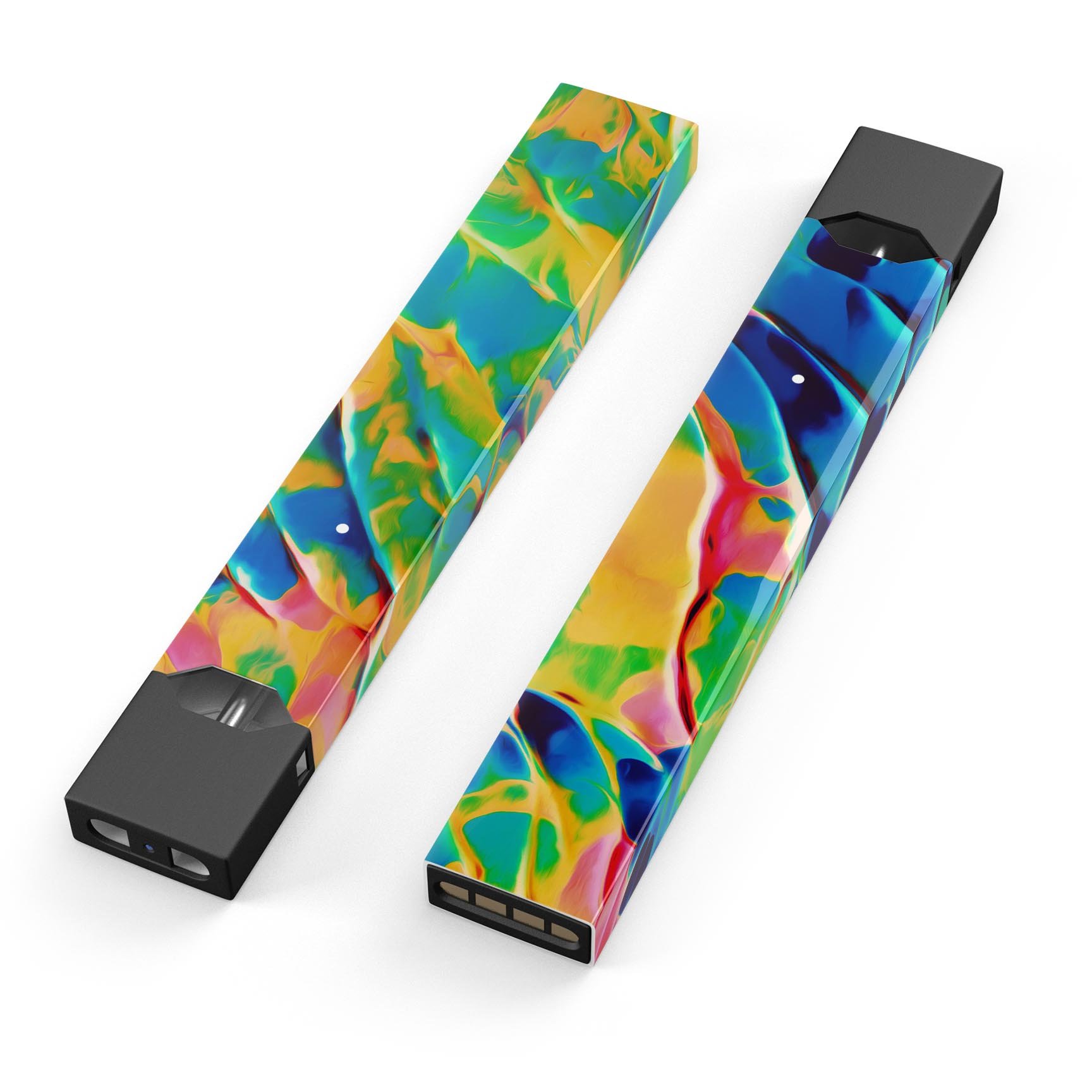 Blurred Abstract Flow V25 premium decal skin-wrap sticker designed for JUUL vaping device, showcasing vibrant abstract design.