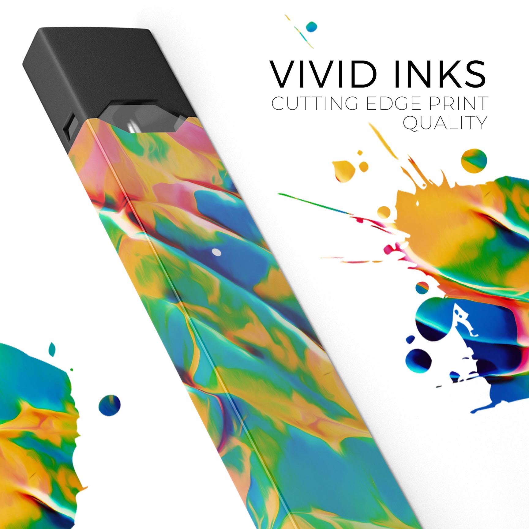 Blurred Abstract Flow V25 premium decal skin-wrap sticker designed for JUUL vaping device, showcasing vibrant abstract design.