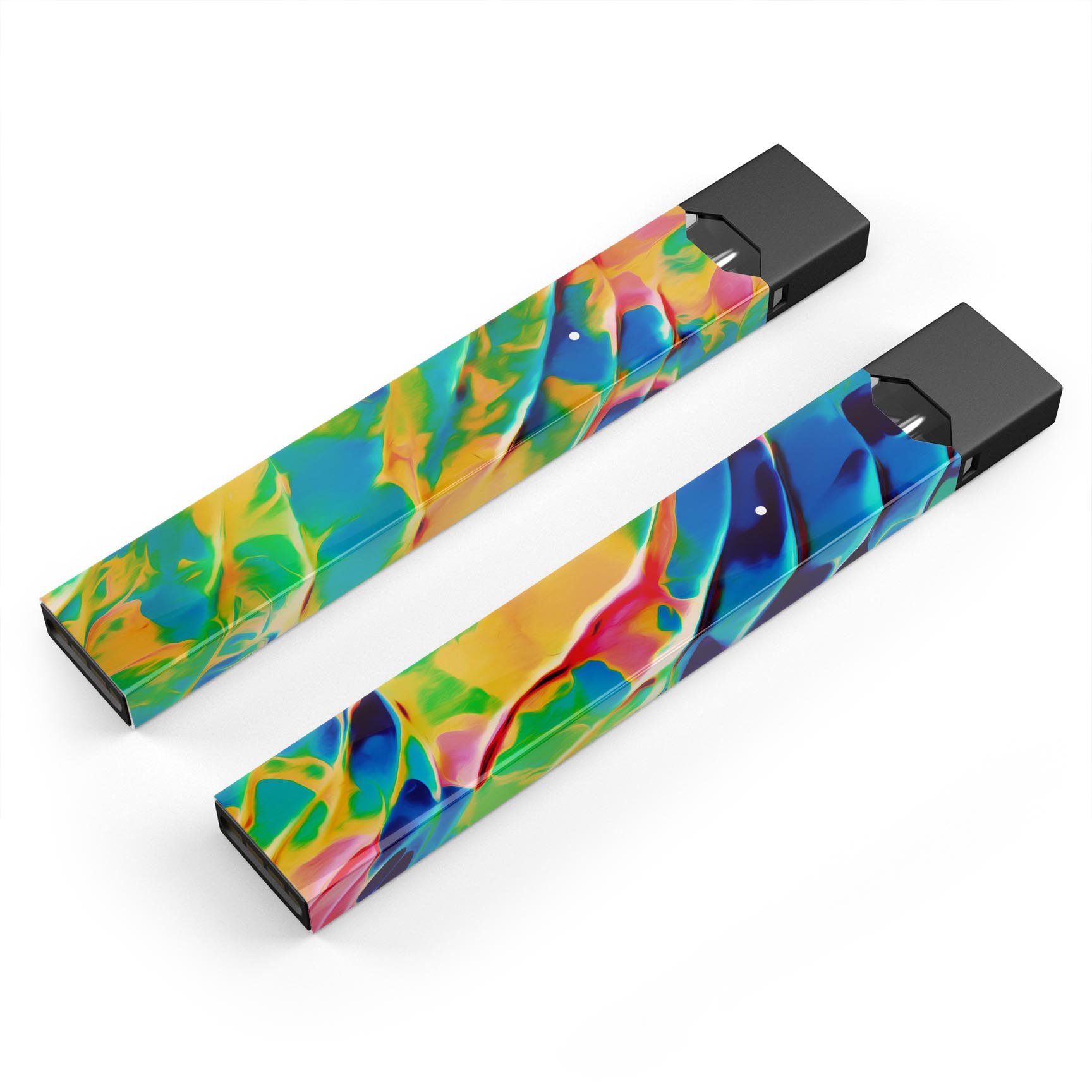 Blurred Abstract Flow V25 premium decal skin-wrap sticker designed for JUUL vaping device, showcasing vibrant abstract design.