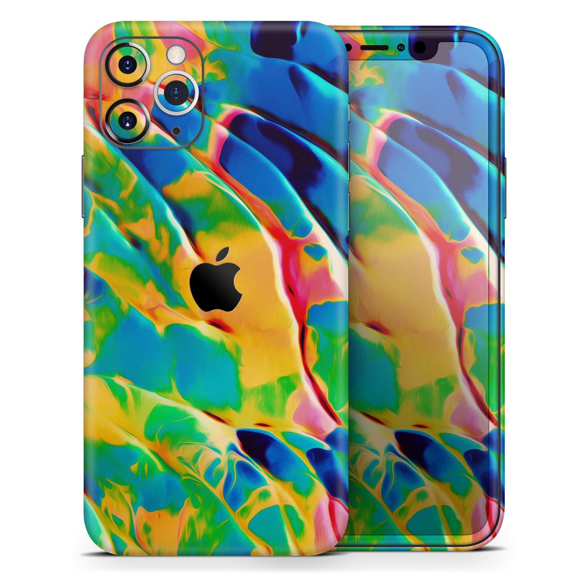 Blurred Abstract Flow V25 Skin-Kit for Apple iPhone, showcasing a stylish design with a premium vinyl finish.