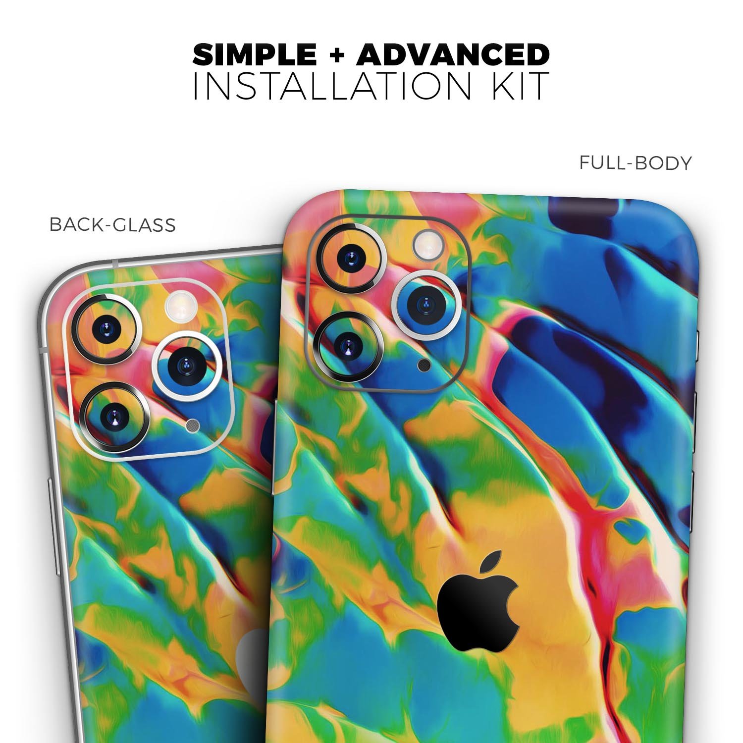 Blurred Abstract Flow V25 Skin-Kit for Apple iPhone, showcasing a stylish design with a premium vinyl finish.