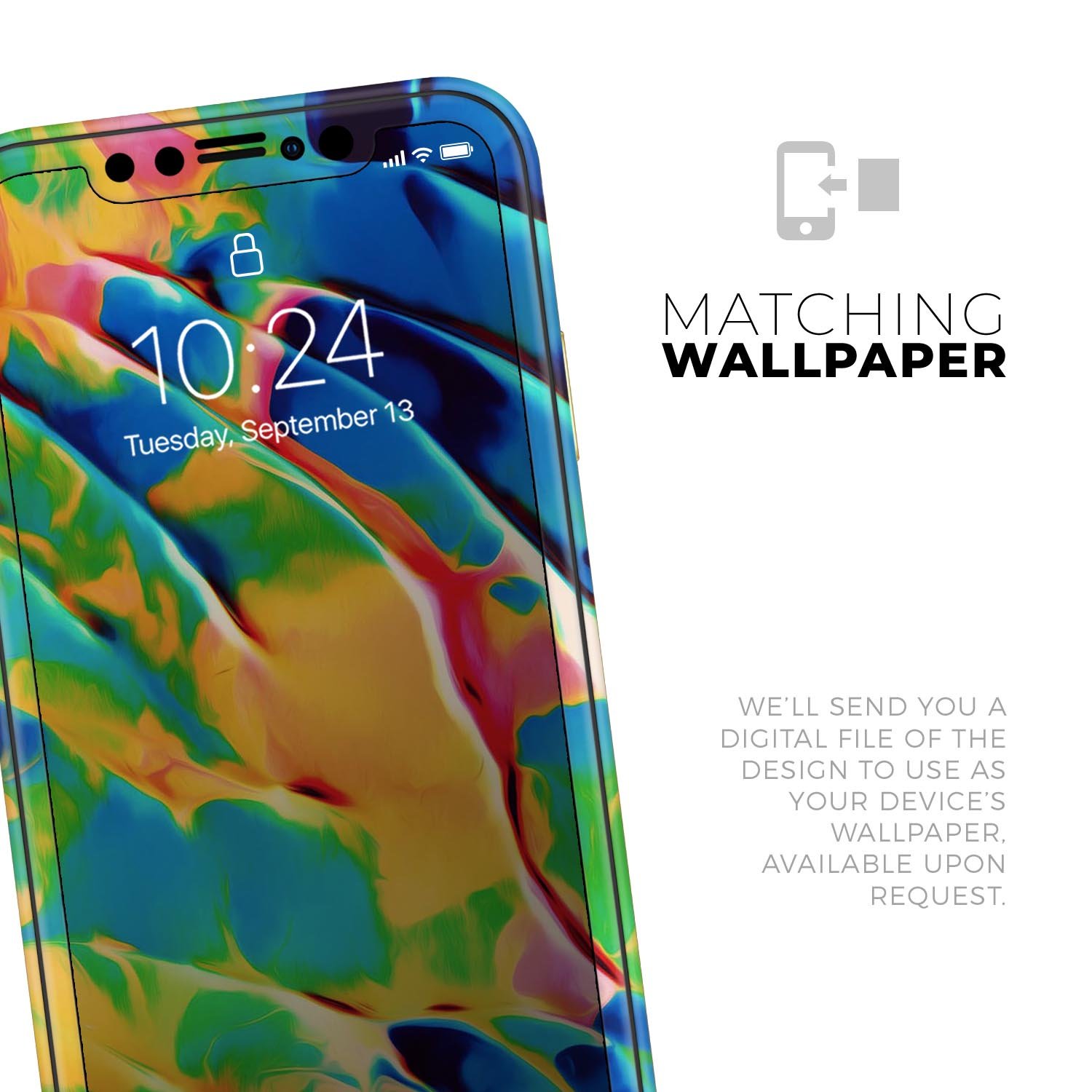 Blurred Abstract Flow V25 Skin-Kit for Apple iPhone, showcasing a stylish design with a premium vinyl finish.