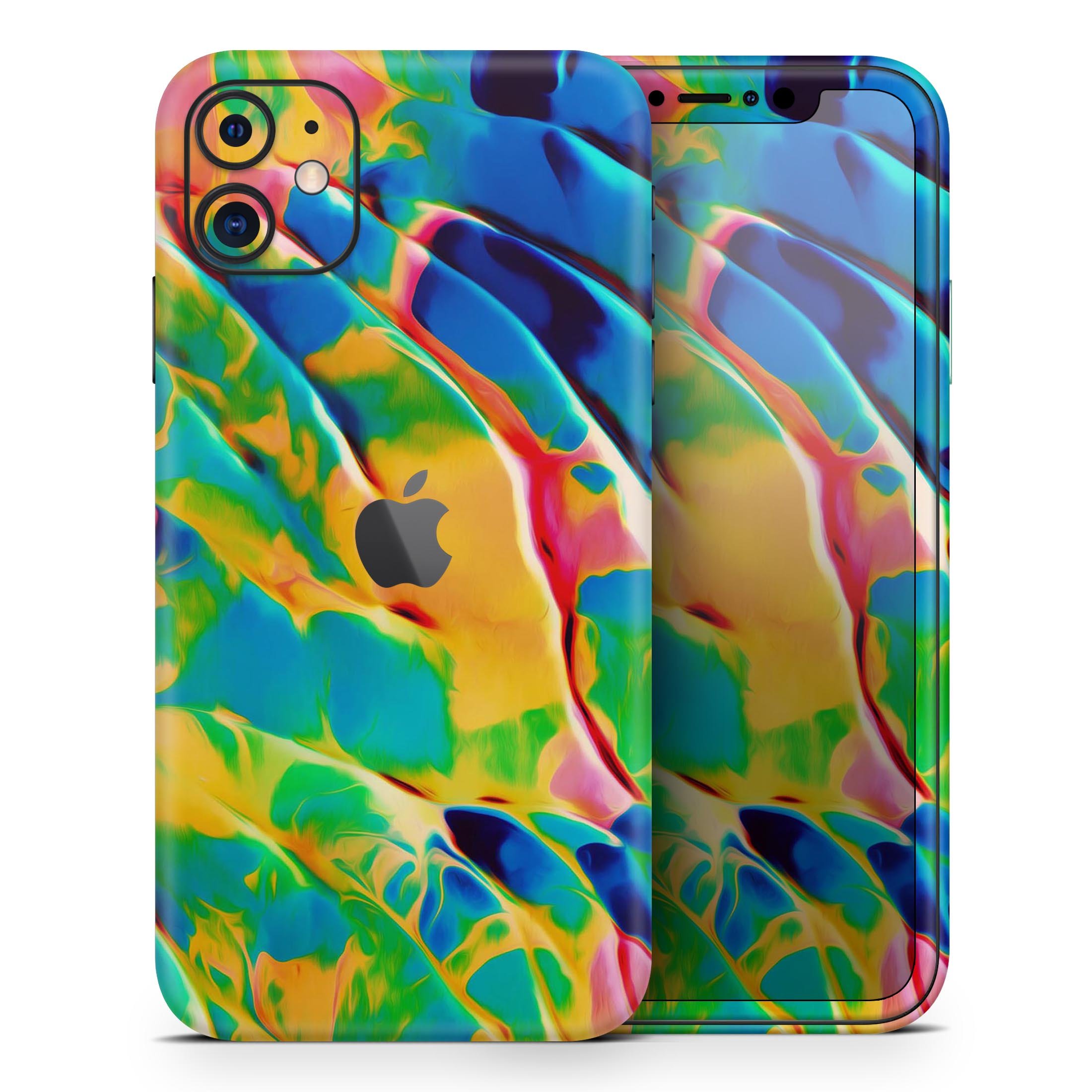 Blurred Abstract Flow V25 Skin-Kit for Apple iPhone, showcasing a stylish design with a premium vinyl finish.