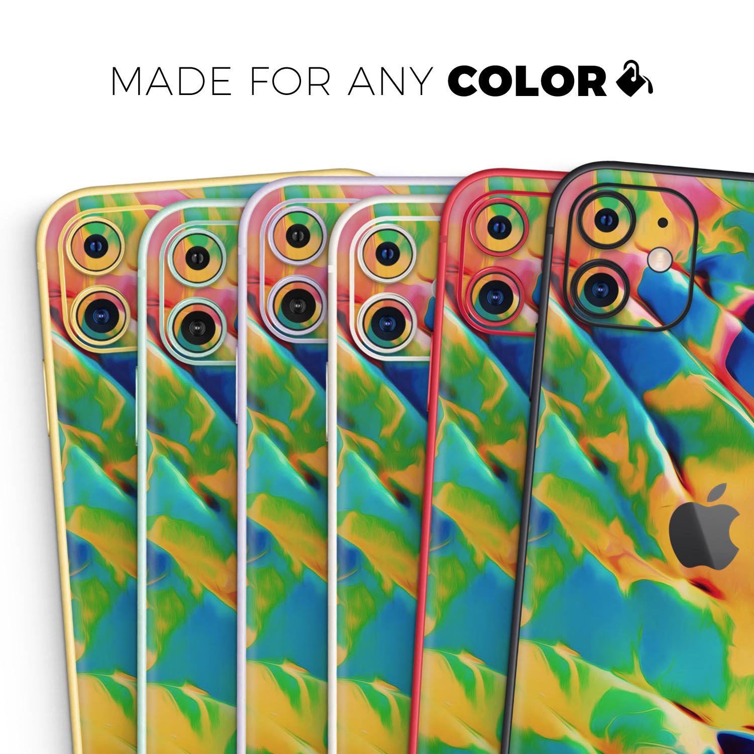 Blurred Abstract Flow V25 Skin-Kit for Apple iPhone, showcasing a stylish design with a premium vinyl finish.