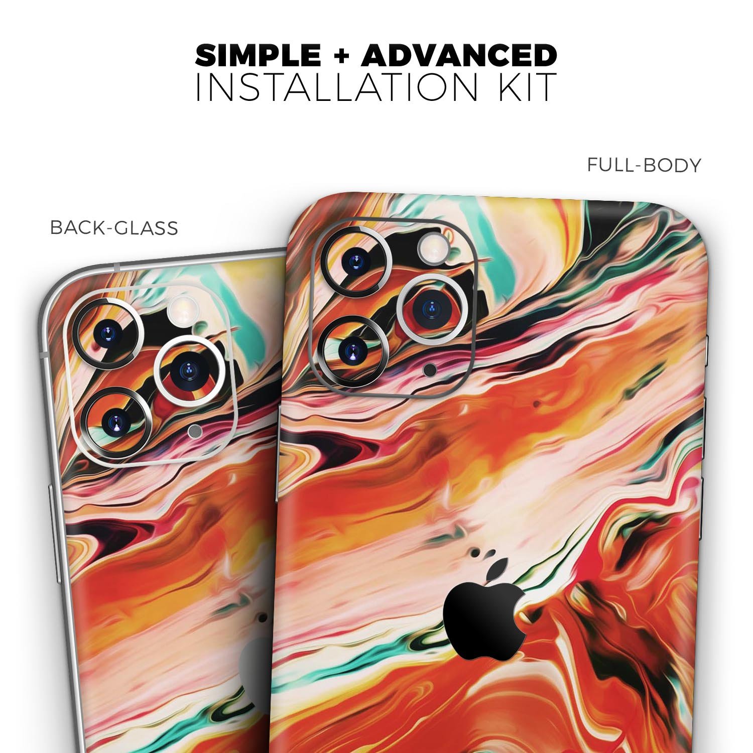 Blurred Abstract Flow V26 Skin-Kit for Apple iPhone, showcasing vibrant colors and a sleek design.