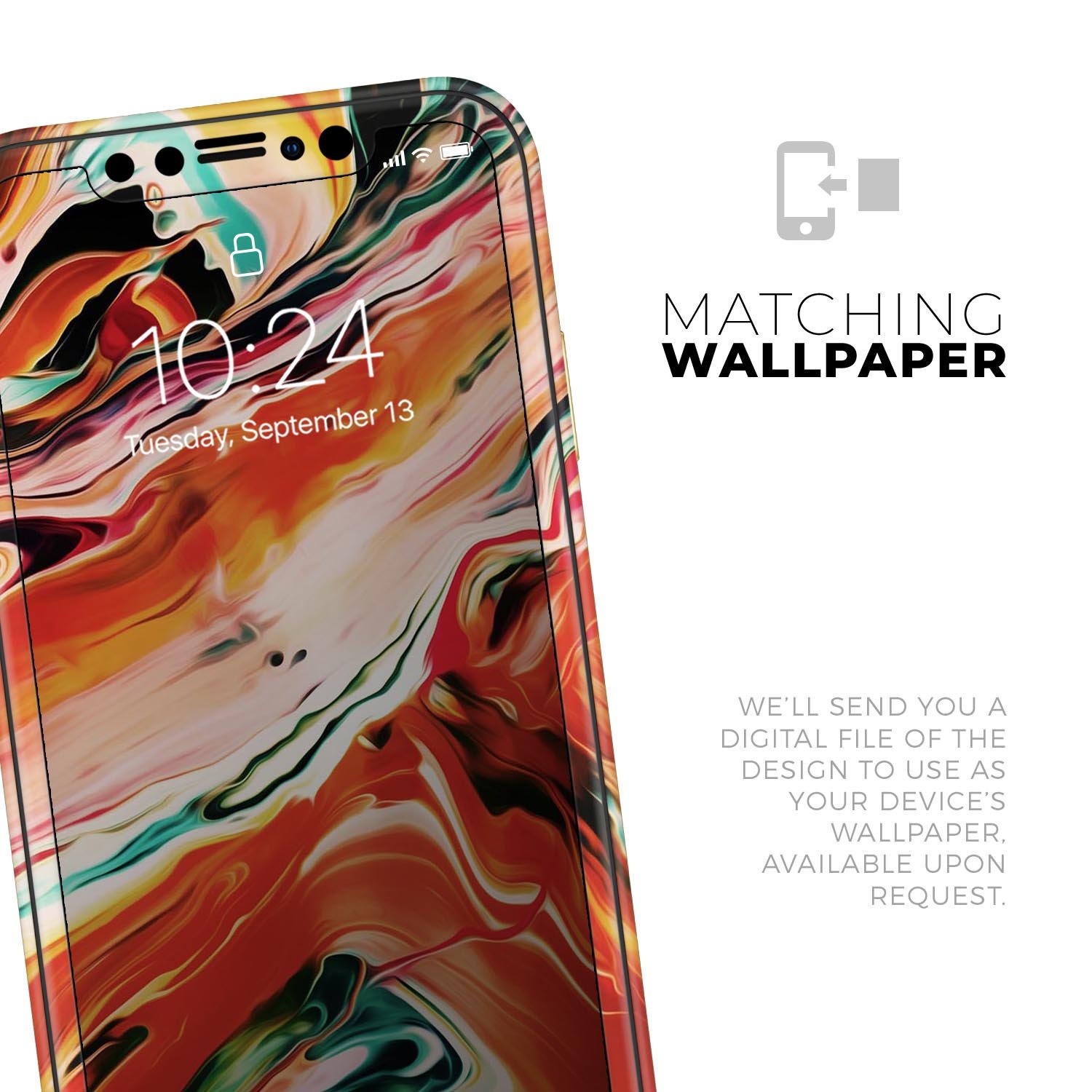 Blurred Abstract Flow V26 Skin-Kit for Apple iPhone, showcasing vibrant colors and a sleek design.