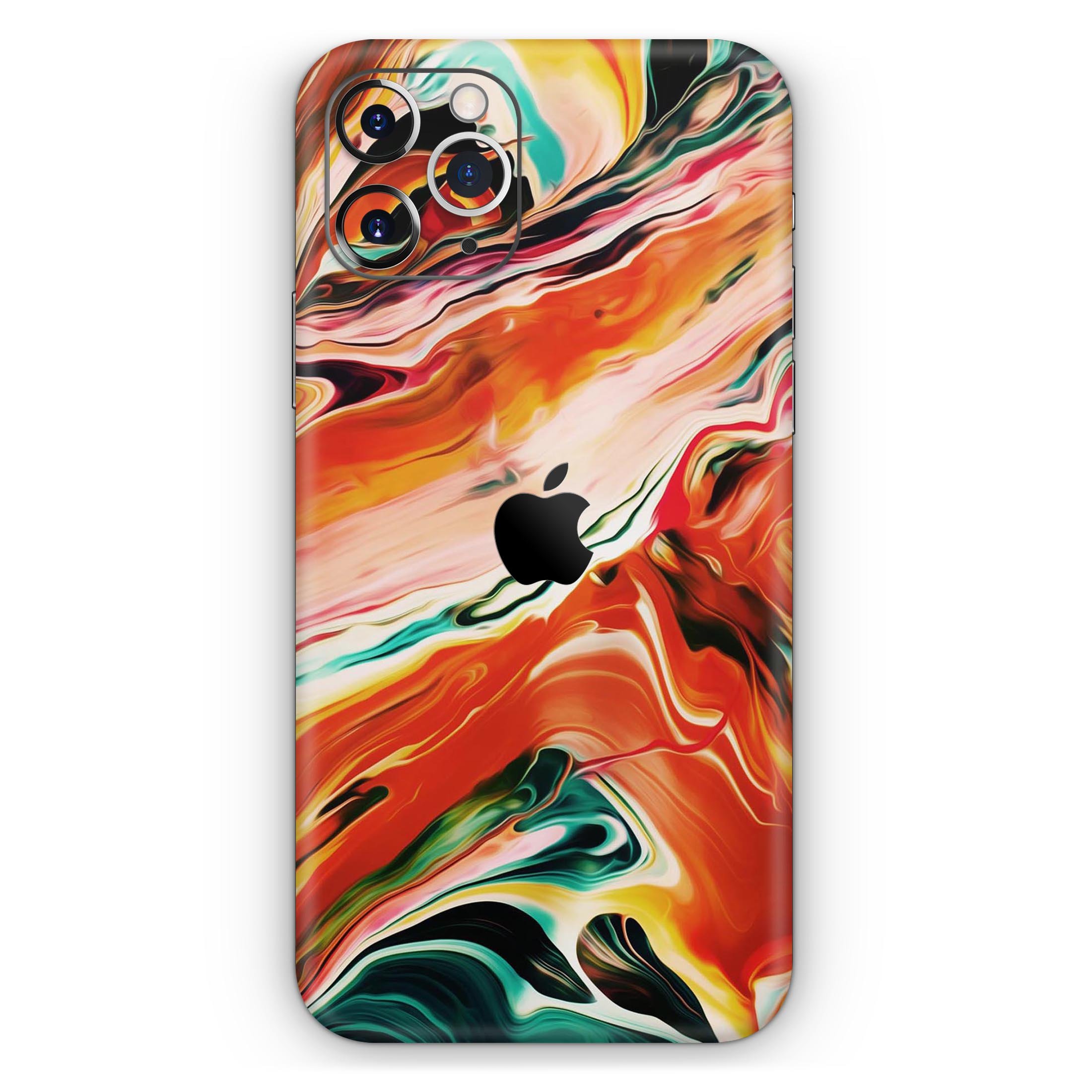 Blurred Abstract Flow V26 Skin-Kit for Apple iPhone, showcasing vibrant colors and a sleek design.