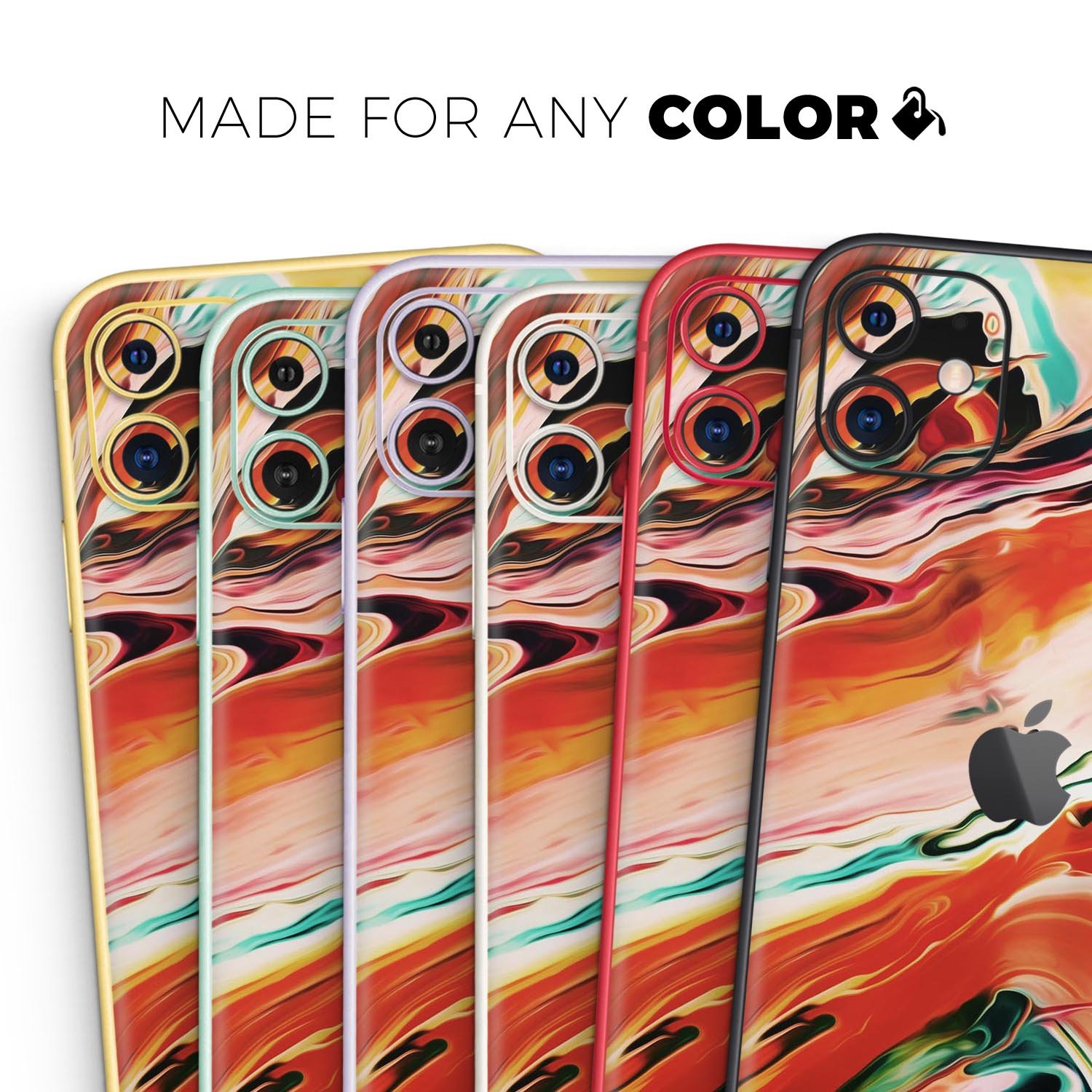 Blurred Abstract Flow V26 Skin-Kit for Apple iPhone, showcasing vibrant colors and a sleek design.