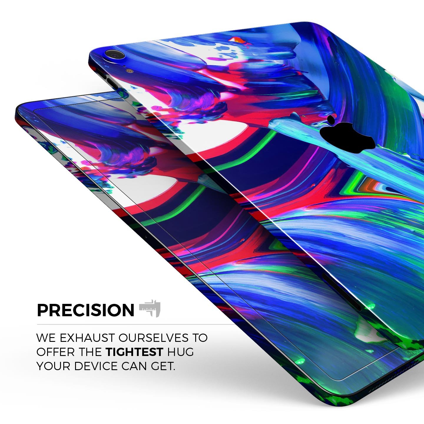 Blurred Abstract Flow V27 skin decal for Apple iPad, showcasing a vibrant abstract design with premium 3M material for protection.