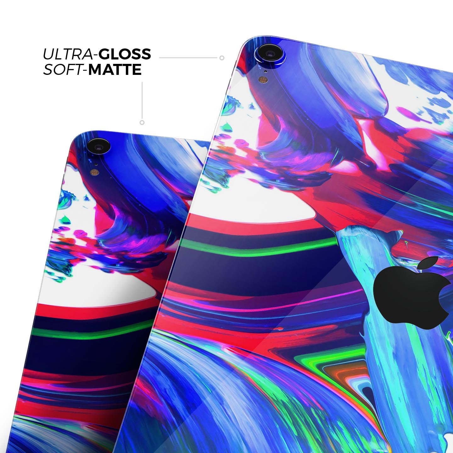 Blurred Abstract Flow V27 skin decal for Apple iPad, showcasing a vibrant abstract design with premium 3M material for protection.