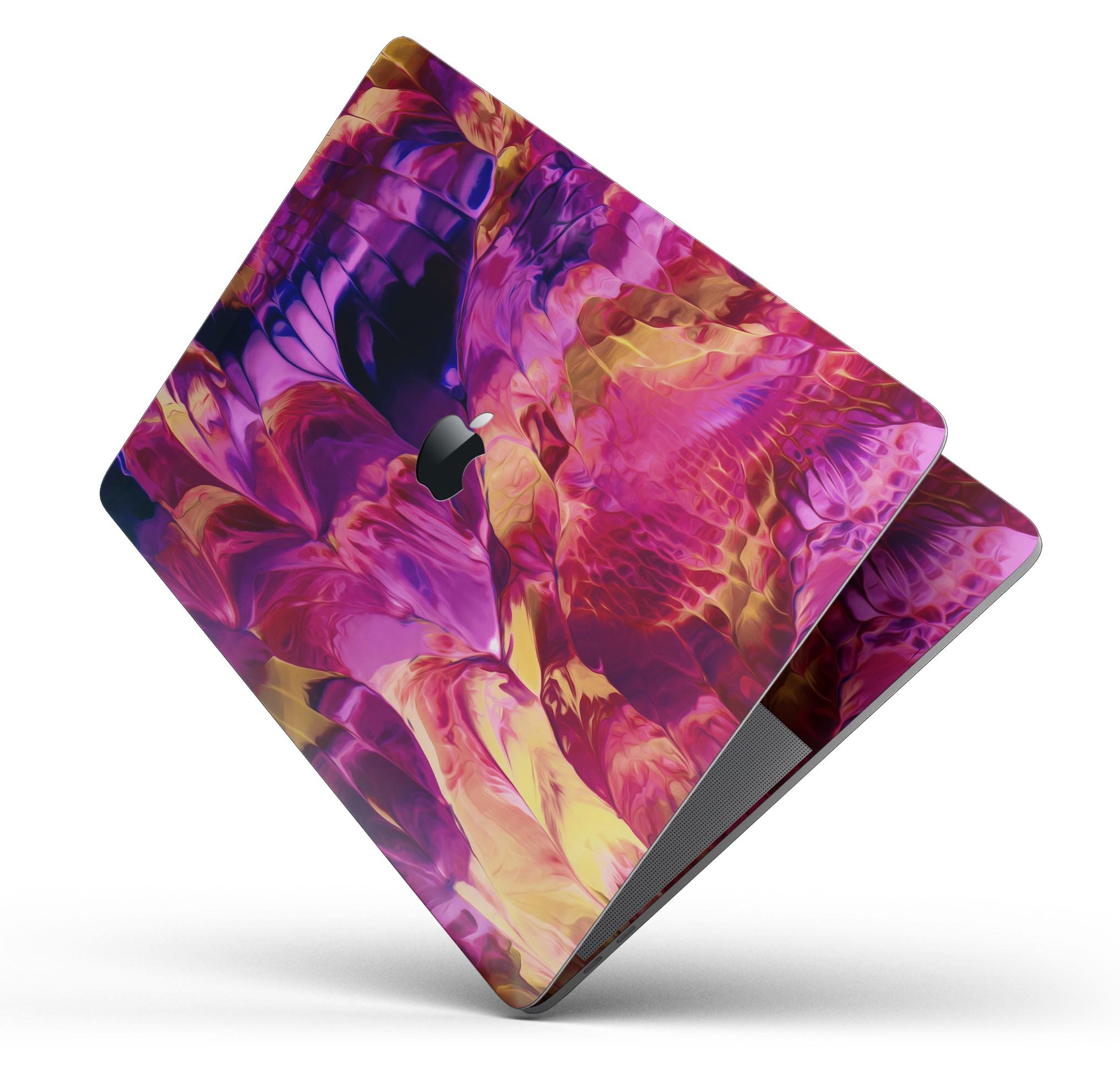 Blurred Abstract Flow V28 skin decal wrap kit for Apple MacBook, showcasing a vibrant abstract design with a smooth finish.