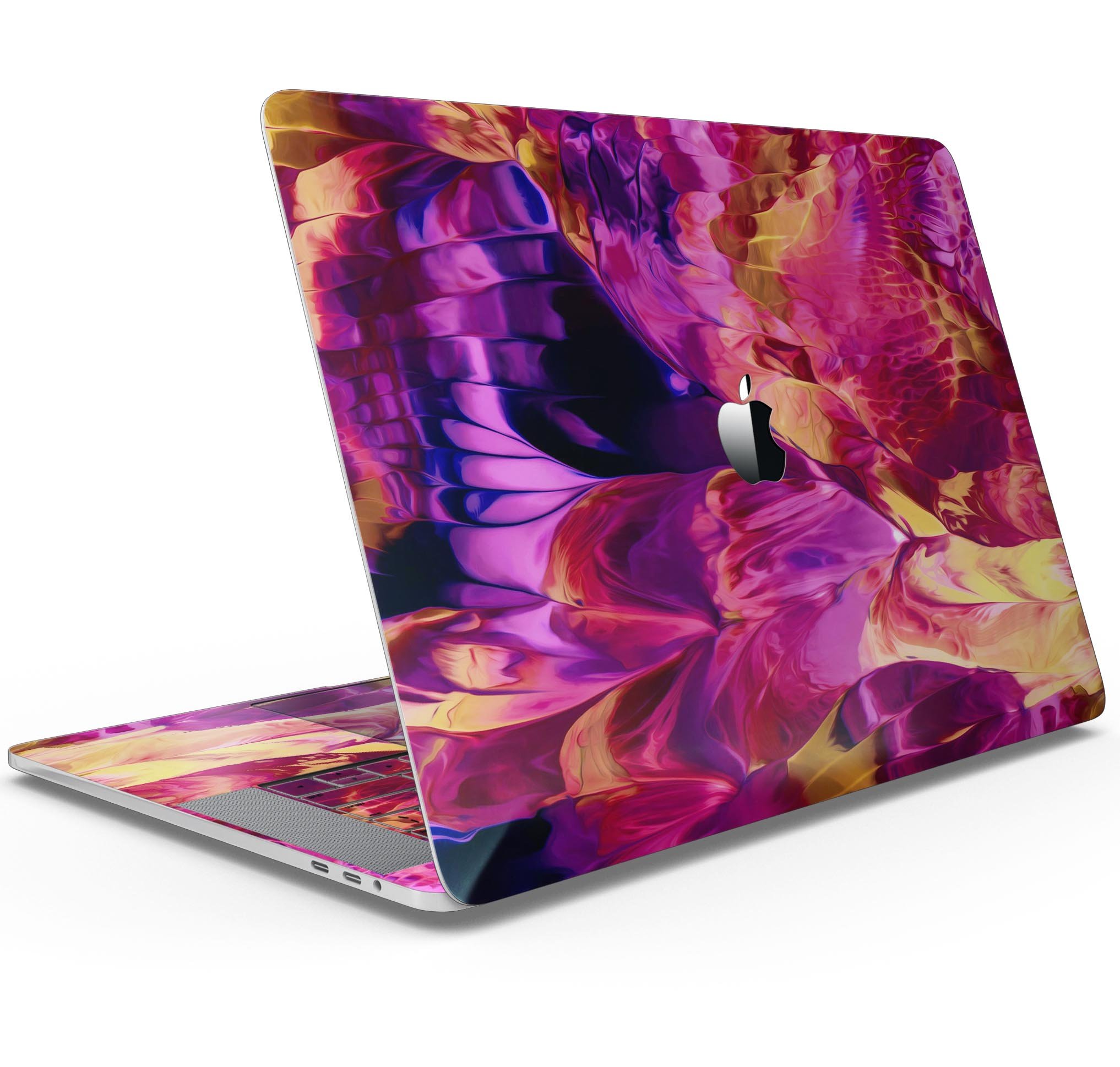 Blurred Abstract Flow V28 skin decal wrap kit for Apple MacBook, showcasing a vibrant abstract design with a smooth finish.