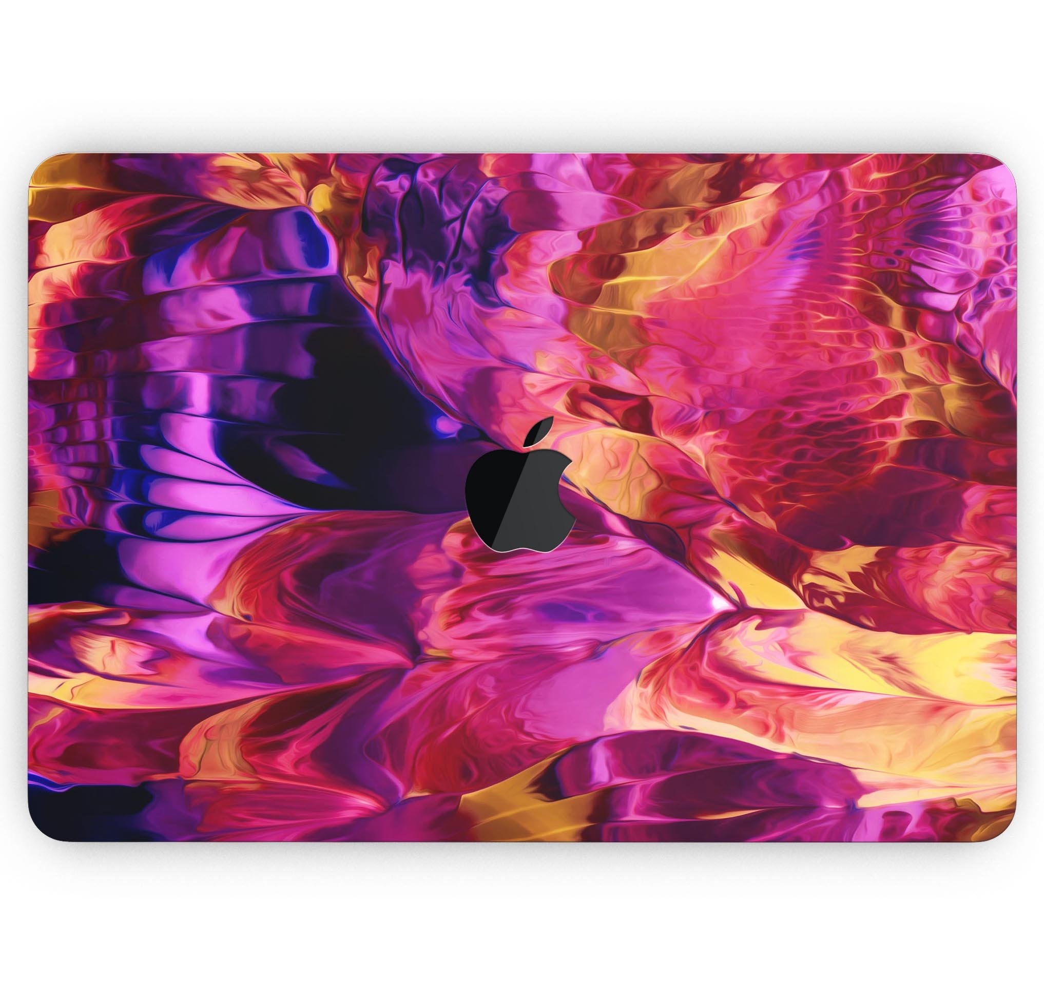 Blurred Abstract Flow V28 skin decal wrap kit for Apple MacBook, showcasing a vibrant abstract design with a smooth finish.