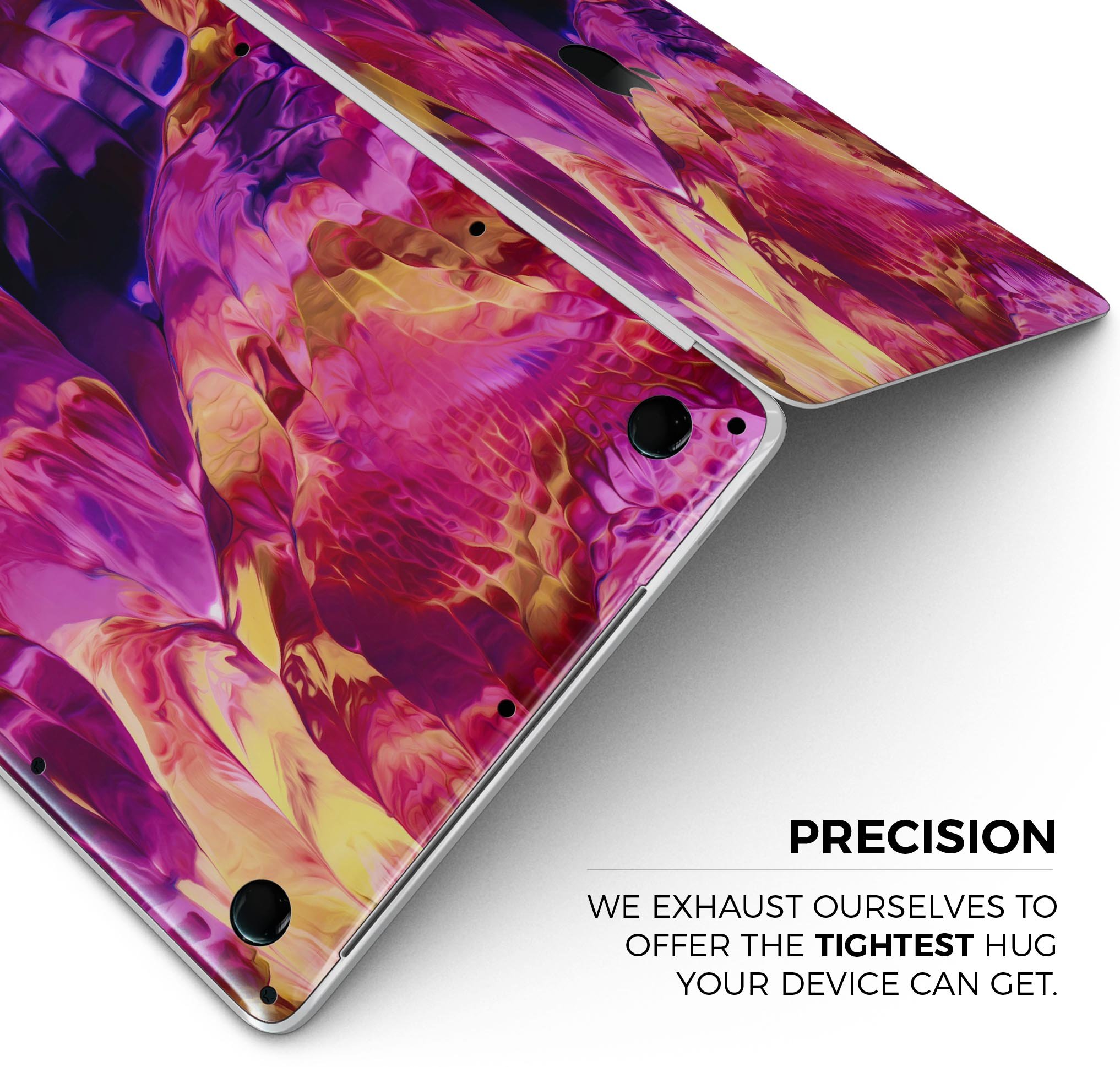 Blurred Abstract Flow V28 skin decal wrap kit for Apple MacBook, showcasing a vibrant abstract design with a smooth finish.