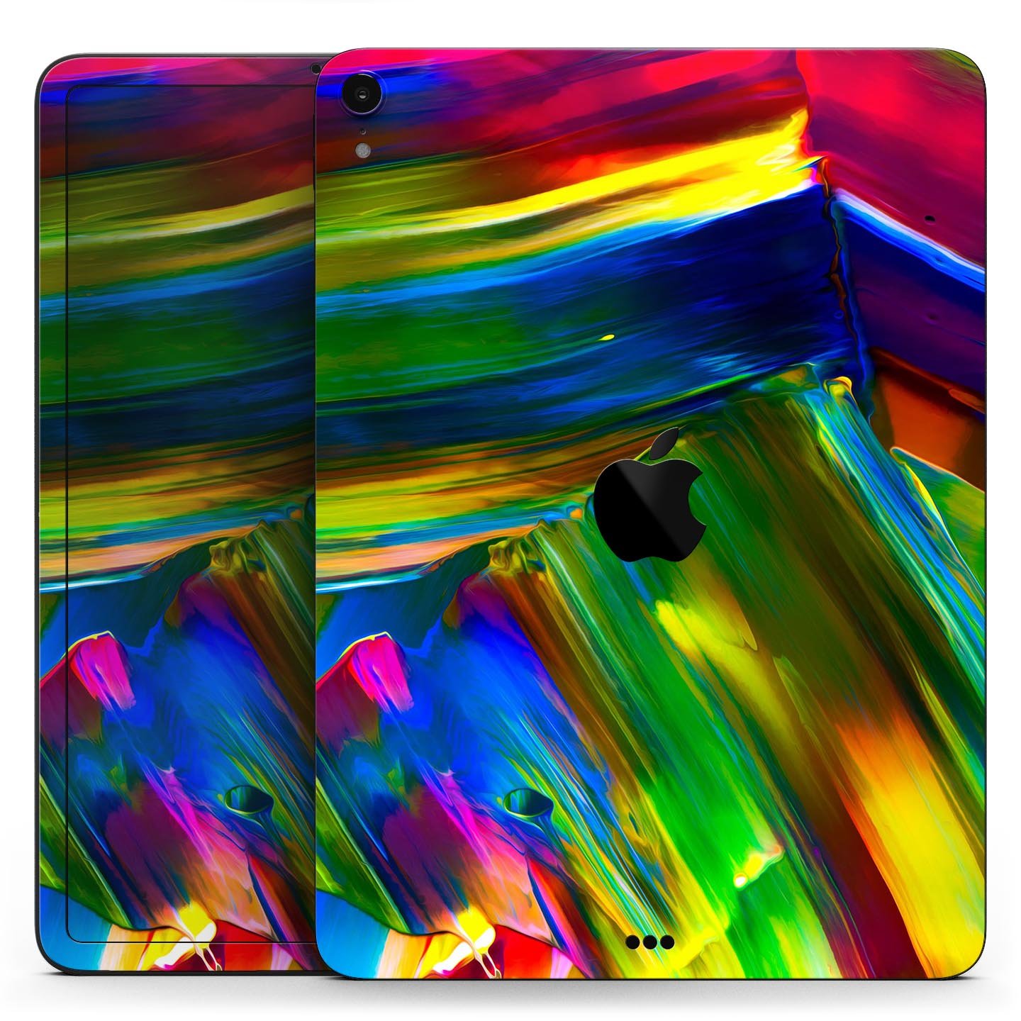 Blurred Abstract Flow V29 skin decal for Apple iPad, showcasing vibrant colors and a sleek design for full-body protection.