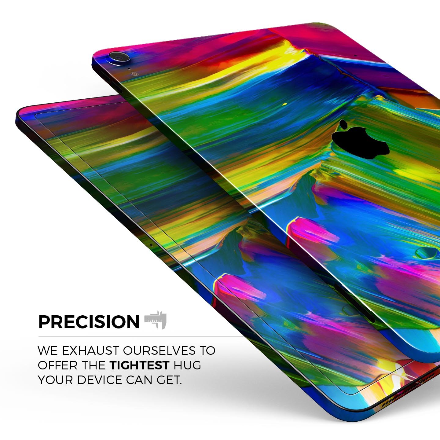 Blurred Abstract Flow V29 skin decal for Apple iPad, showcasing vibrant colors and a sleek design for full-body protection.