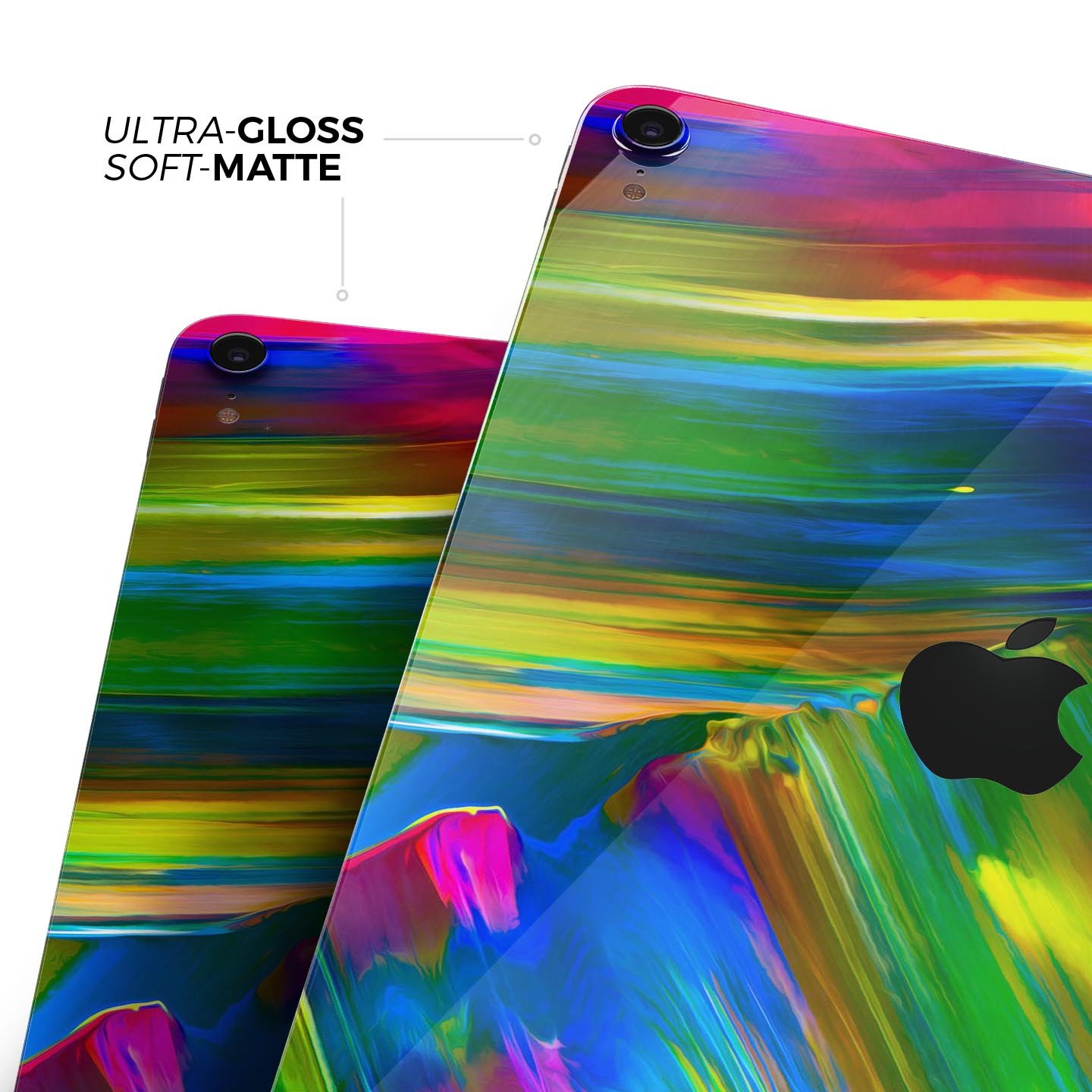 Blurred Abstract Flow V29 skin decal for Apple iPad, showcasing vibrant colors and a sleek design for full-body protection.