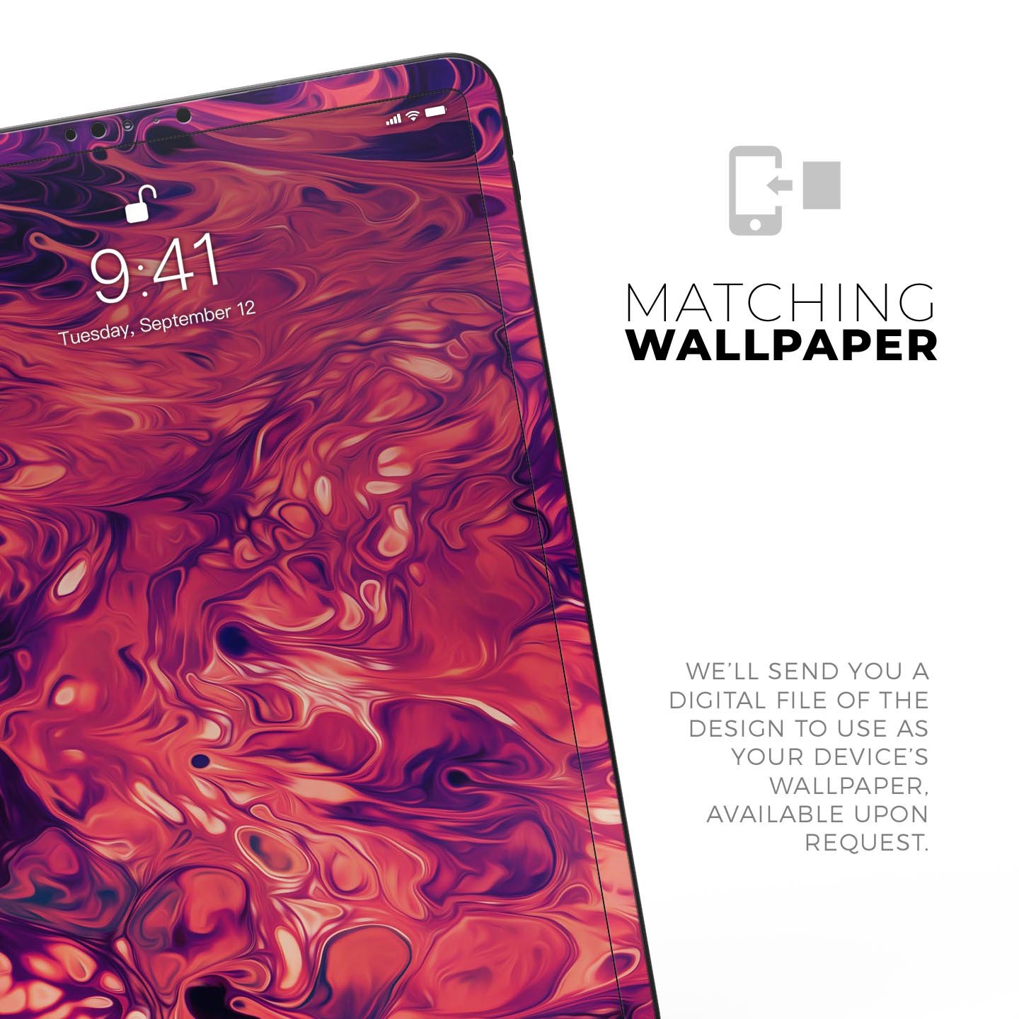 Blurred Abstract Flow V3 skin decal for Apple iPad Pro, showcasing a vibrant abstract design with a smooth finish.