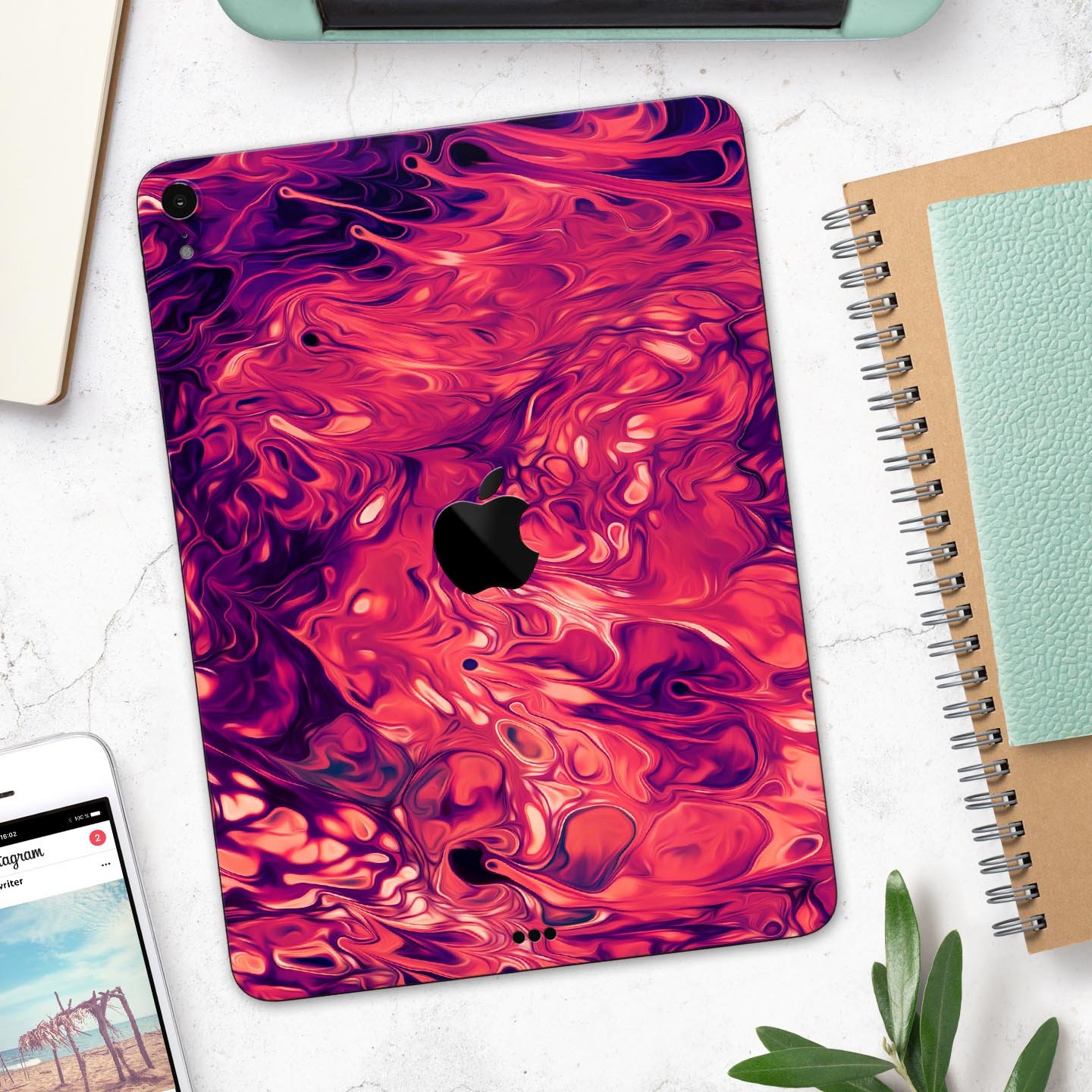 Blurred Abstract Flow V3 skin decal for Apple iPad Pro, showcasing a vibrant abstract design with a smooth finish.