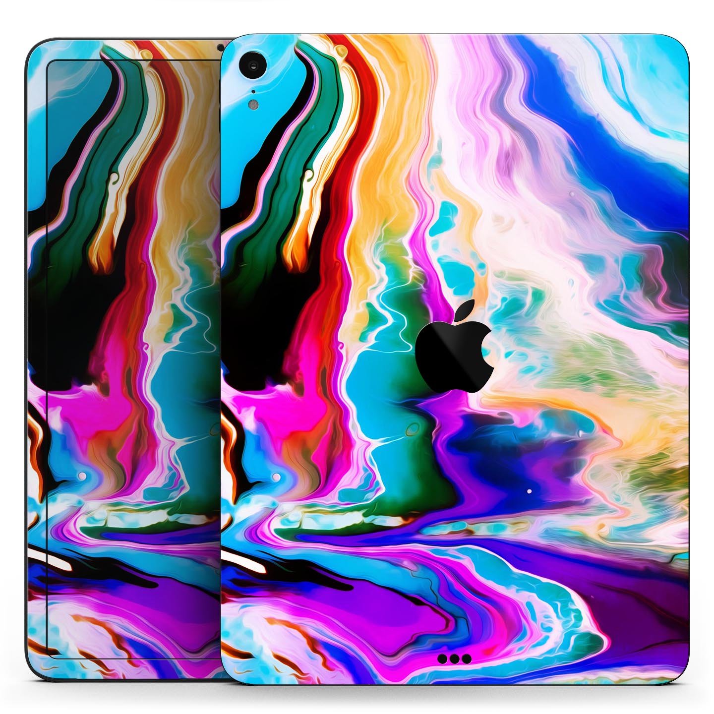 Blurred Abstract Flow V33 skin decal for Apple iPad, showcasing a vibrant abstract design with a smooth finish.