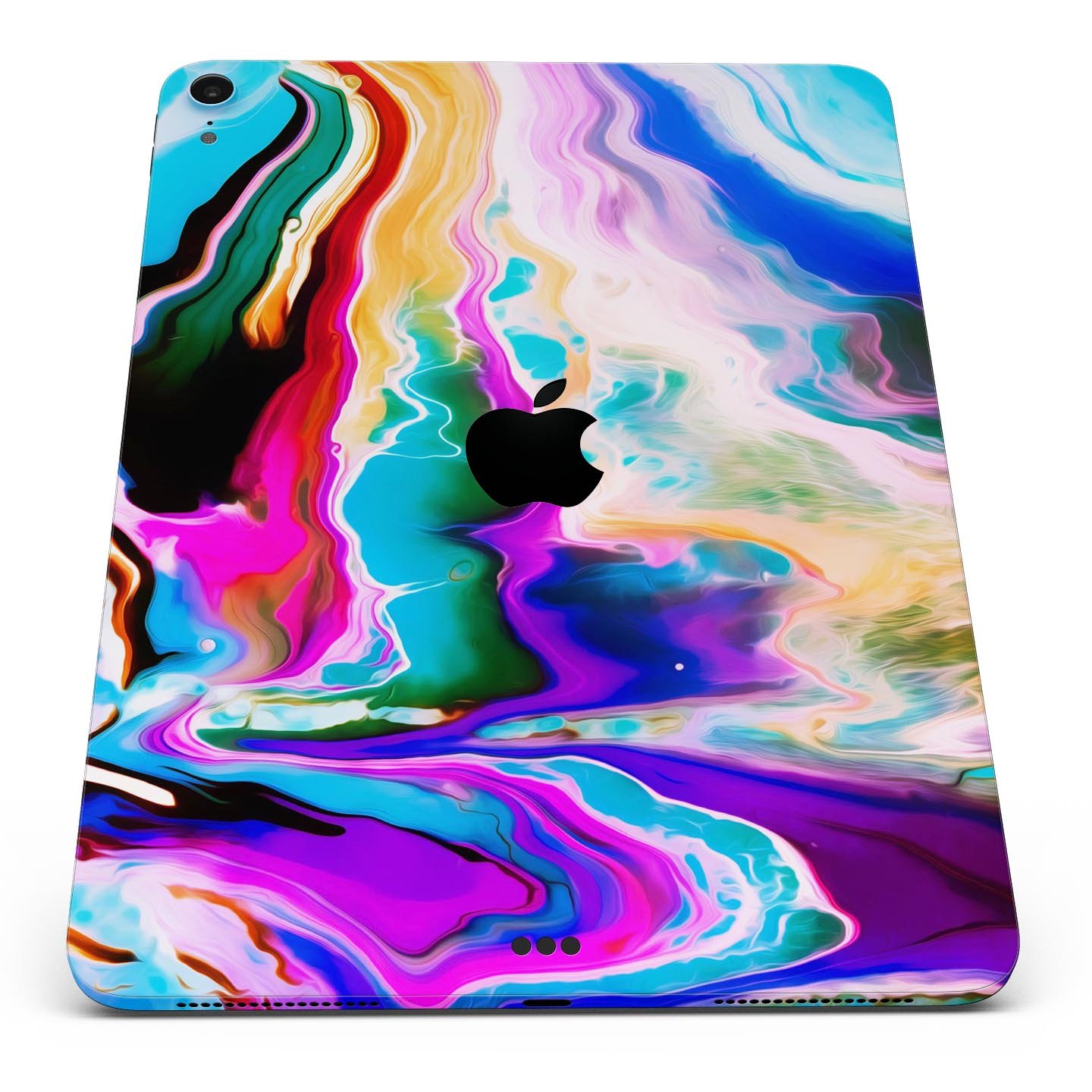 Blurred Abstract Flow V33 skin decal for Apple iPad, showcasing a vibrant abstract design with a smooth finish.