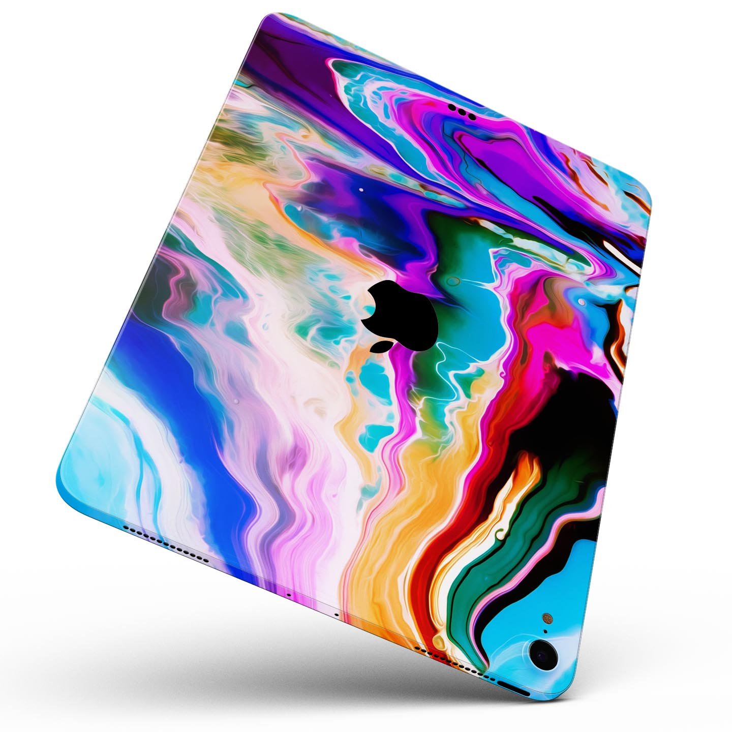 Blurred Abstract Flow V33 skin decal for Apple iPad, showcasing a vibrant abstract design with a smooth finish.