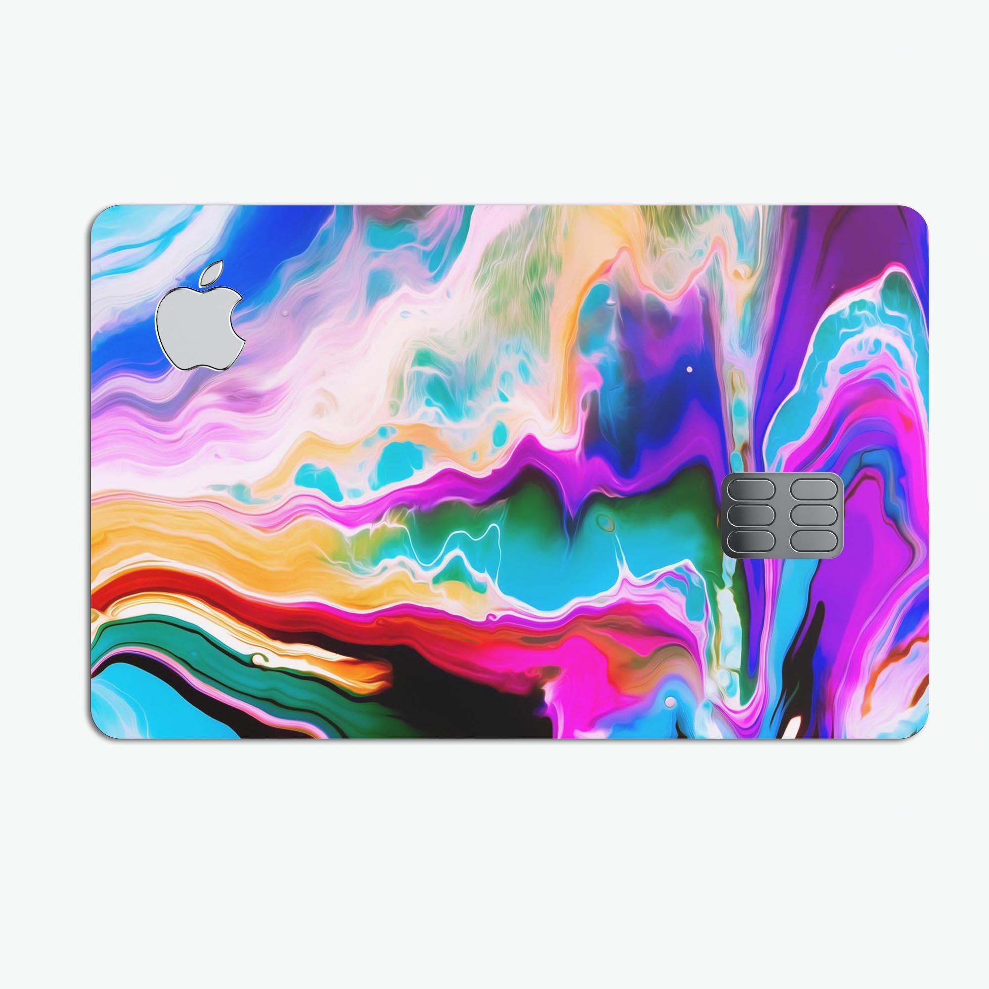 Blurred Abstract Flow V33 decal skin for Apple Card, showcasing a vibrant abstract design with premium vinyl texture.