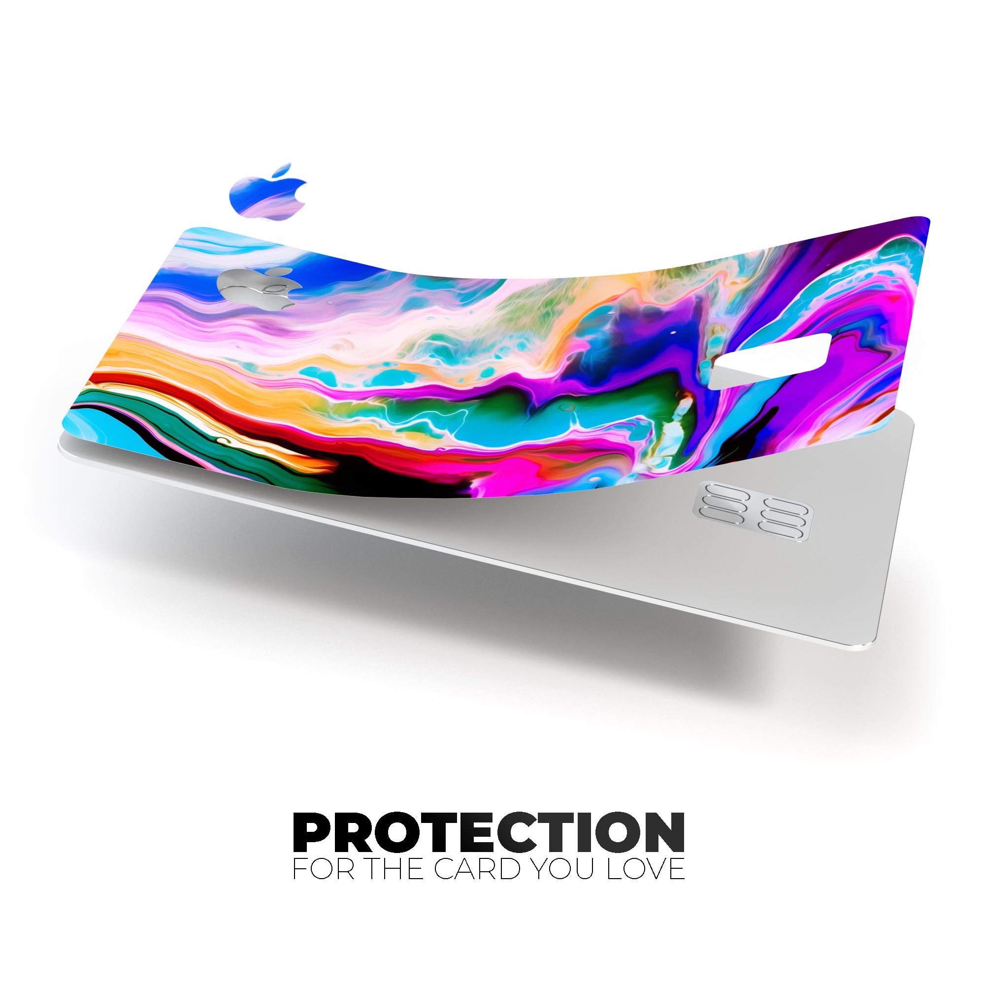 Blurred Abstract Flow V33 decal skin for Apple Card, showcasing a vibrant abstract design with premium vinyl texture.