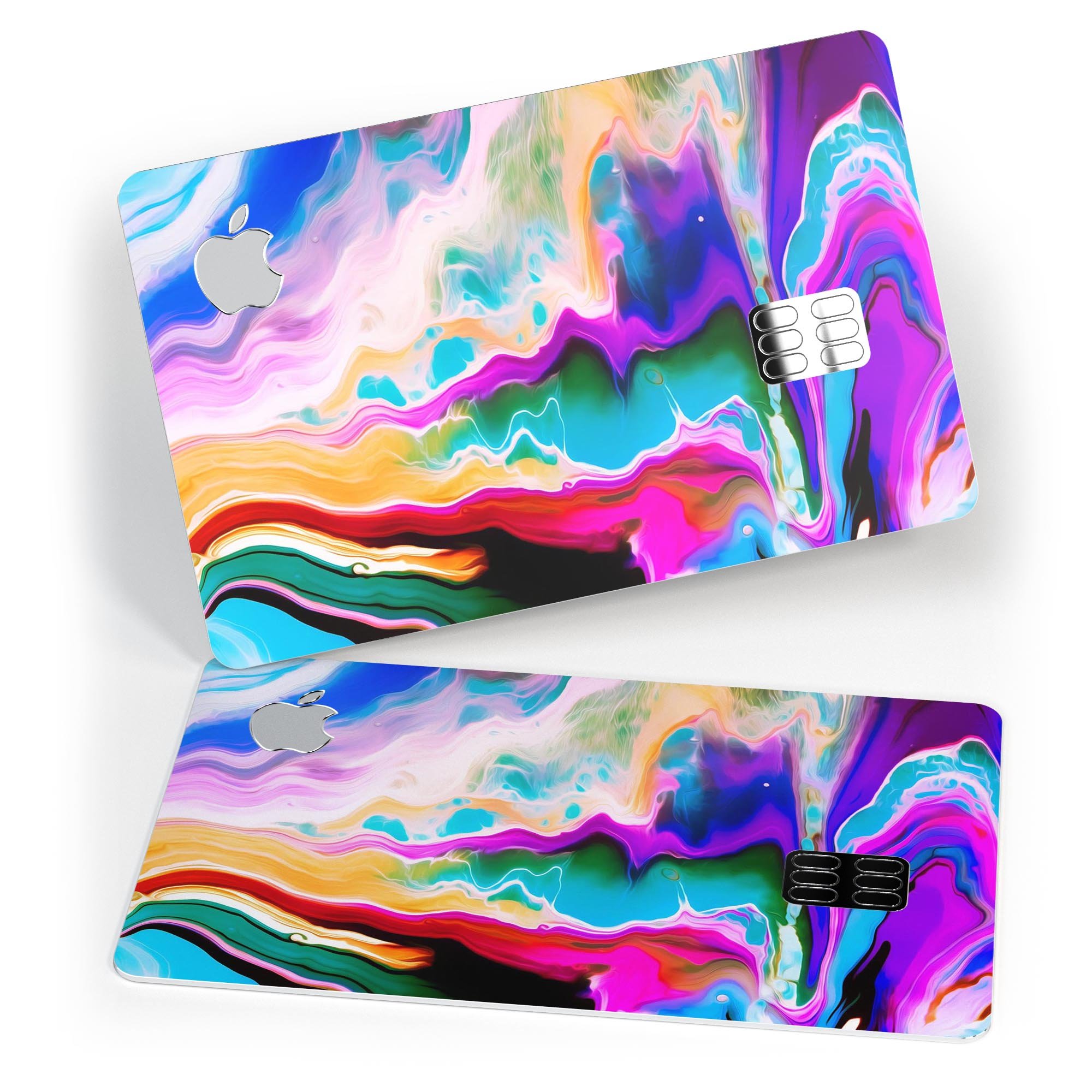 Blurred Abstract Flow V33 decal skin for Apple Card, showcasing a vibrant abstract design with premium vinyl texture.