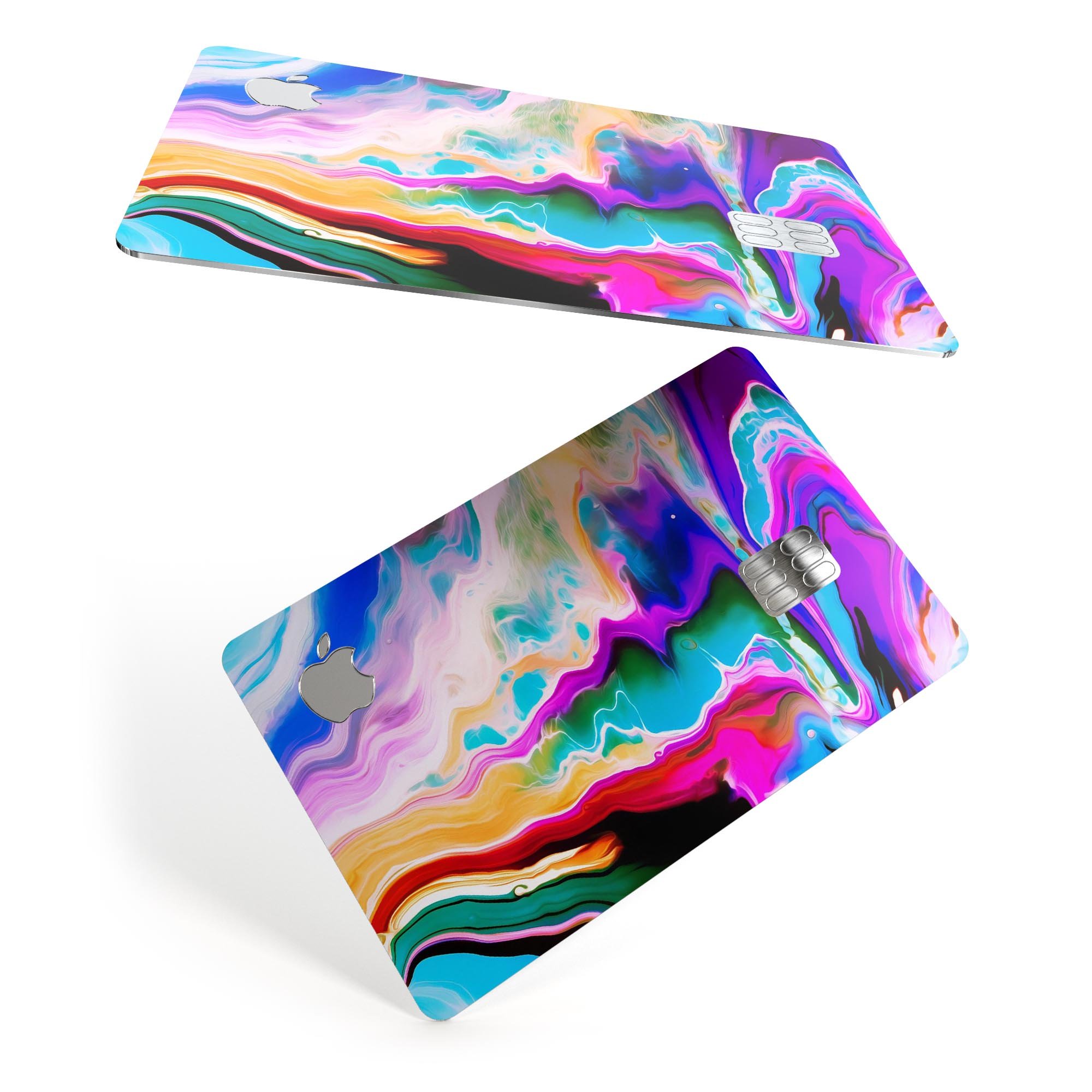 Blurred Abstract Flow V33 decal skin for Apple Card, showcasing a vibrant abstract design with premium vinyl texture.