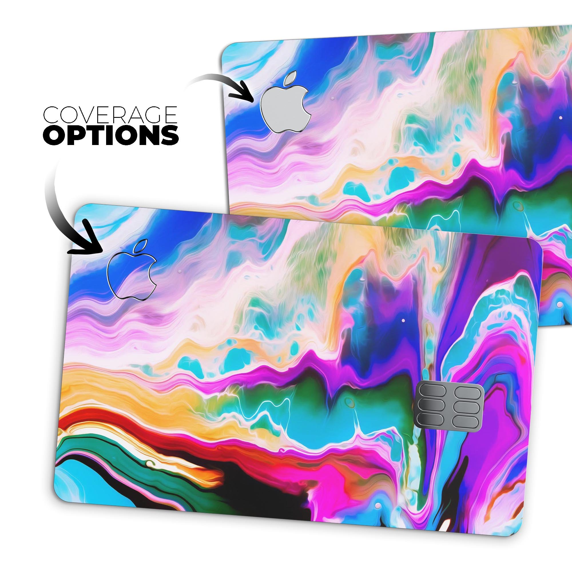 Blurred Abstract Flow V33 decal skin for Apple Card, showcasing a vibrant abstract design with premium vinyl texture.