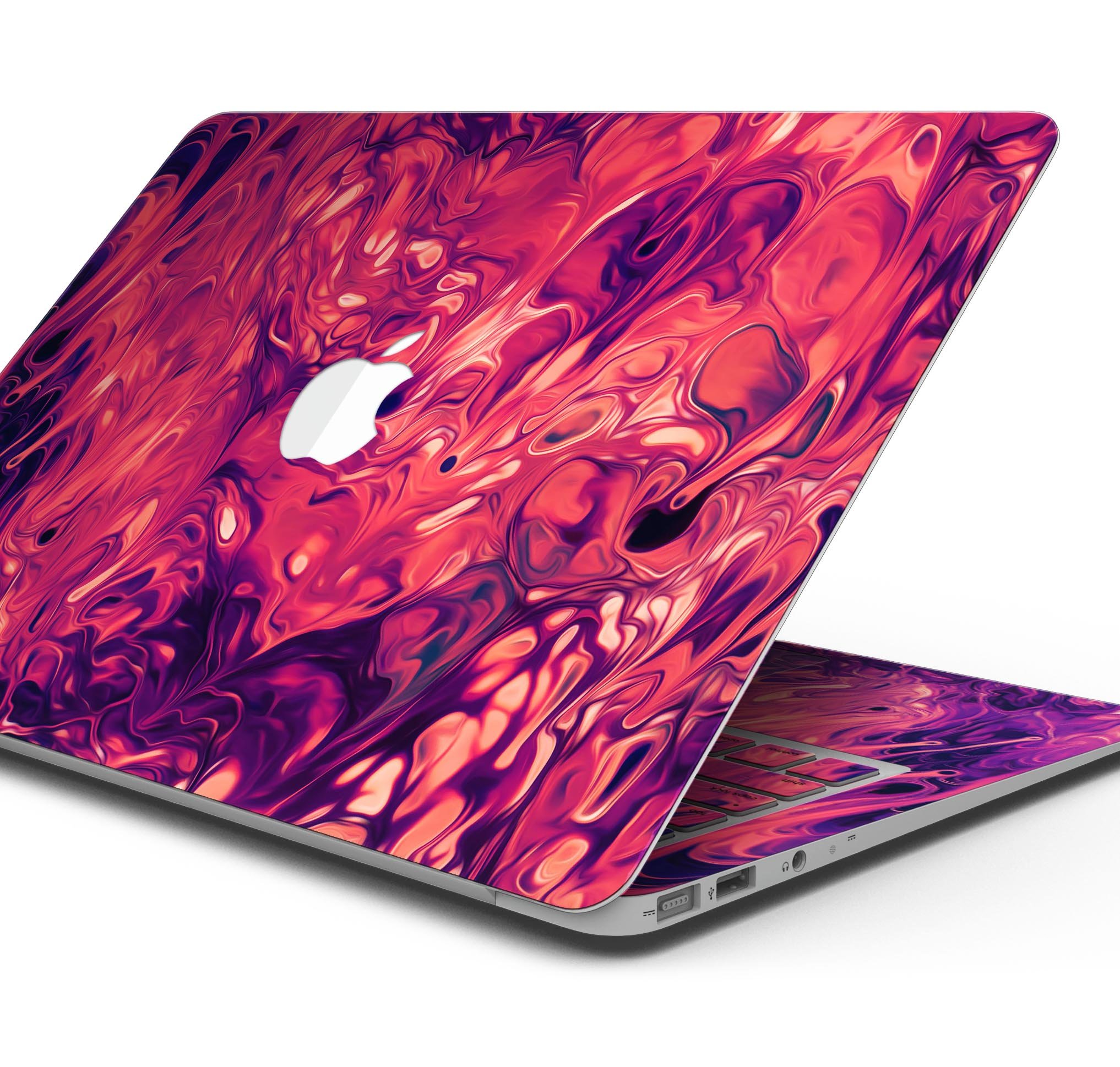 Blurred Abstract Flow V3 skin decal wrap kit for Apple MacBook, showcasing vibrant abstract design and premium vinyl material.