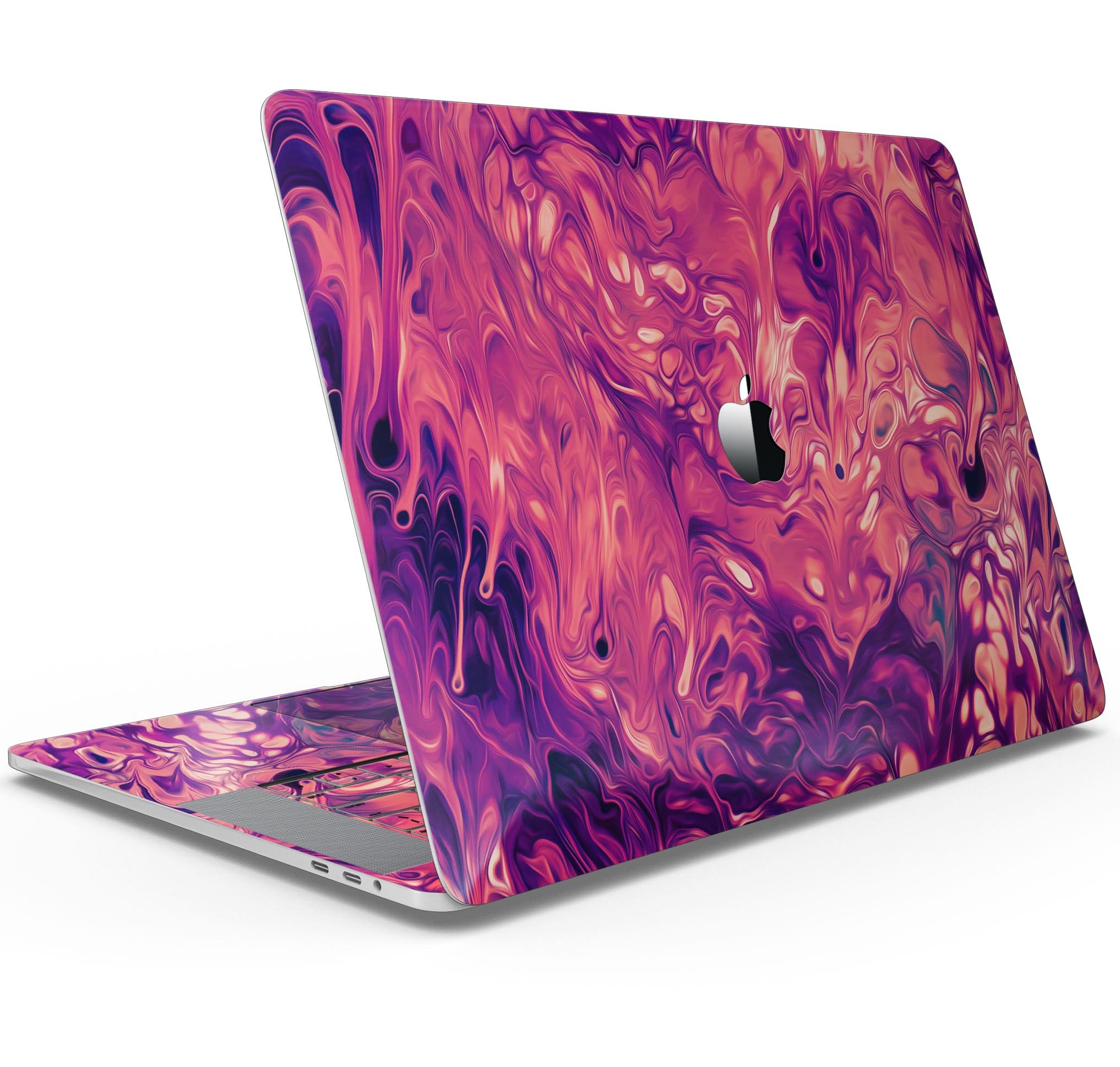 Blurred Abstract Flow V3 skin decal wrap kit for Apple MacBook, showcasing vibrant abstract design and premium vinyl material.